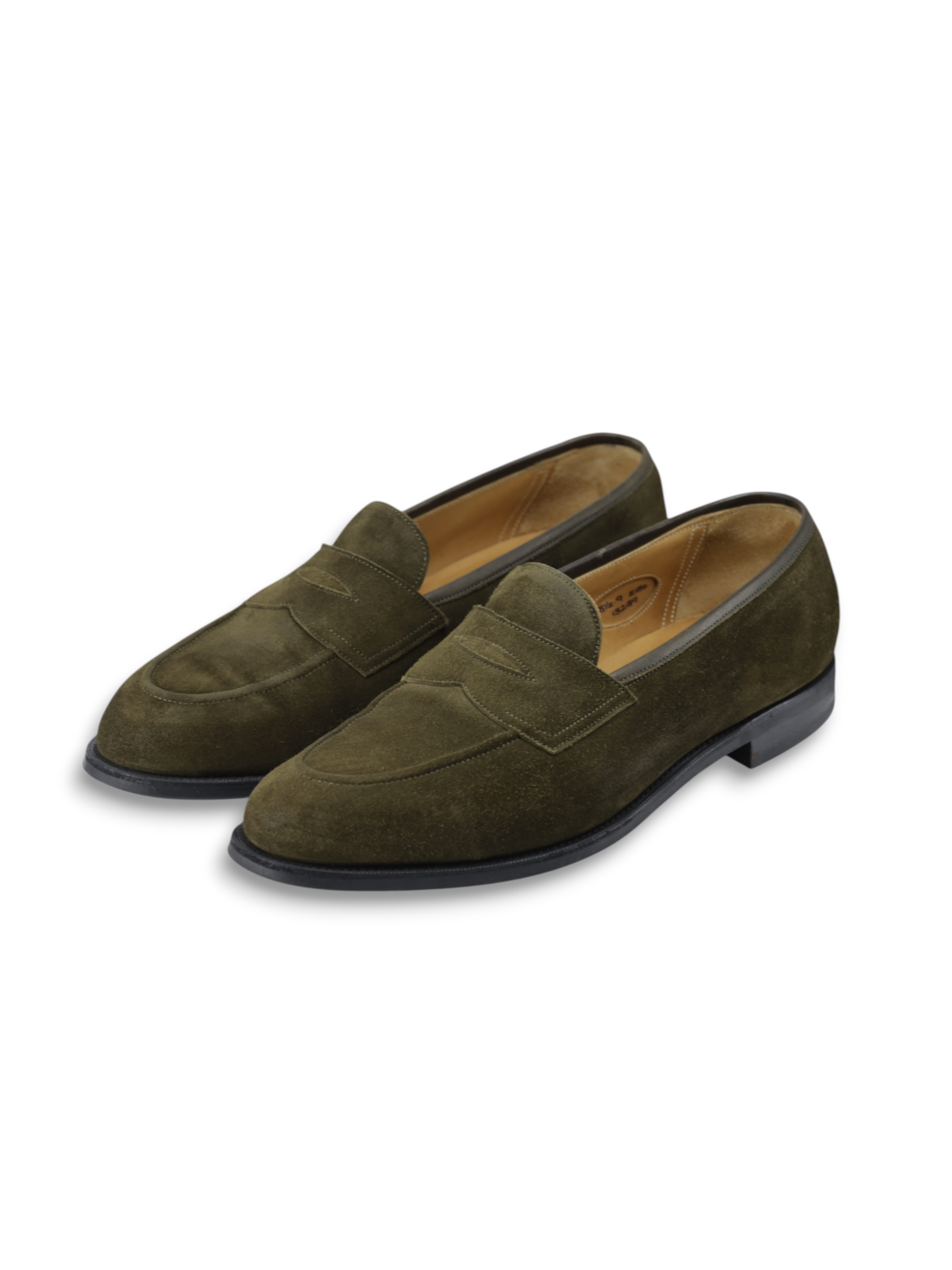 Edward Green Army Green Suede Piccadilly "E184" Penny Loafer