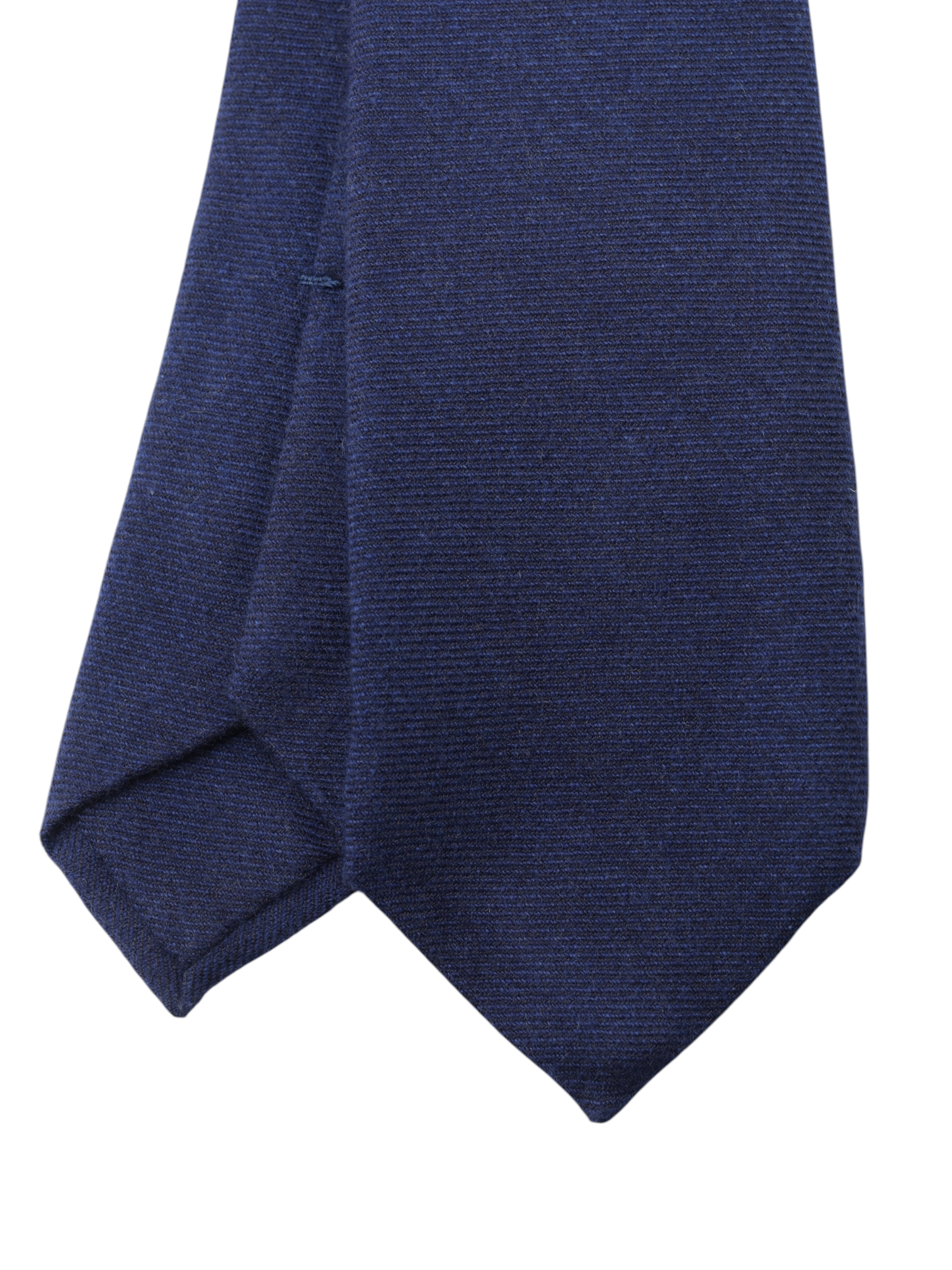 Kiton 5-Fold Navy Plushy-Cashmere Self-Tipped Tie