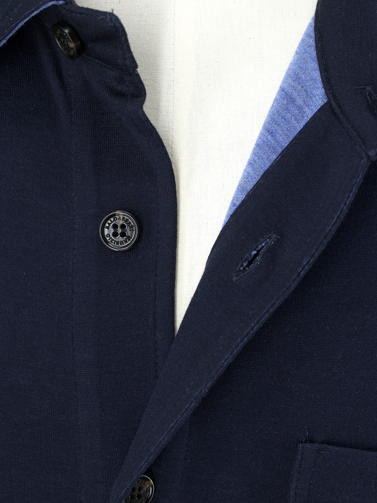 Maurizio Baldassari Navy Double-Faced Silk & Cotton Jersey Shirt Jacket