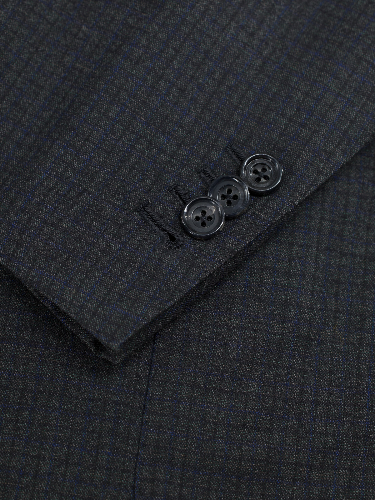 Kiton Donkergrijs & Blauw 14-Micron Wol Micro-Check Jasje