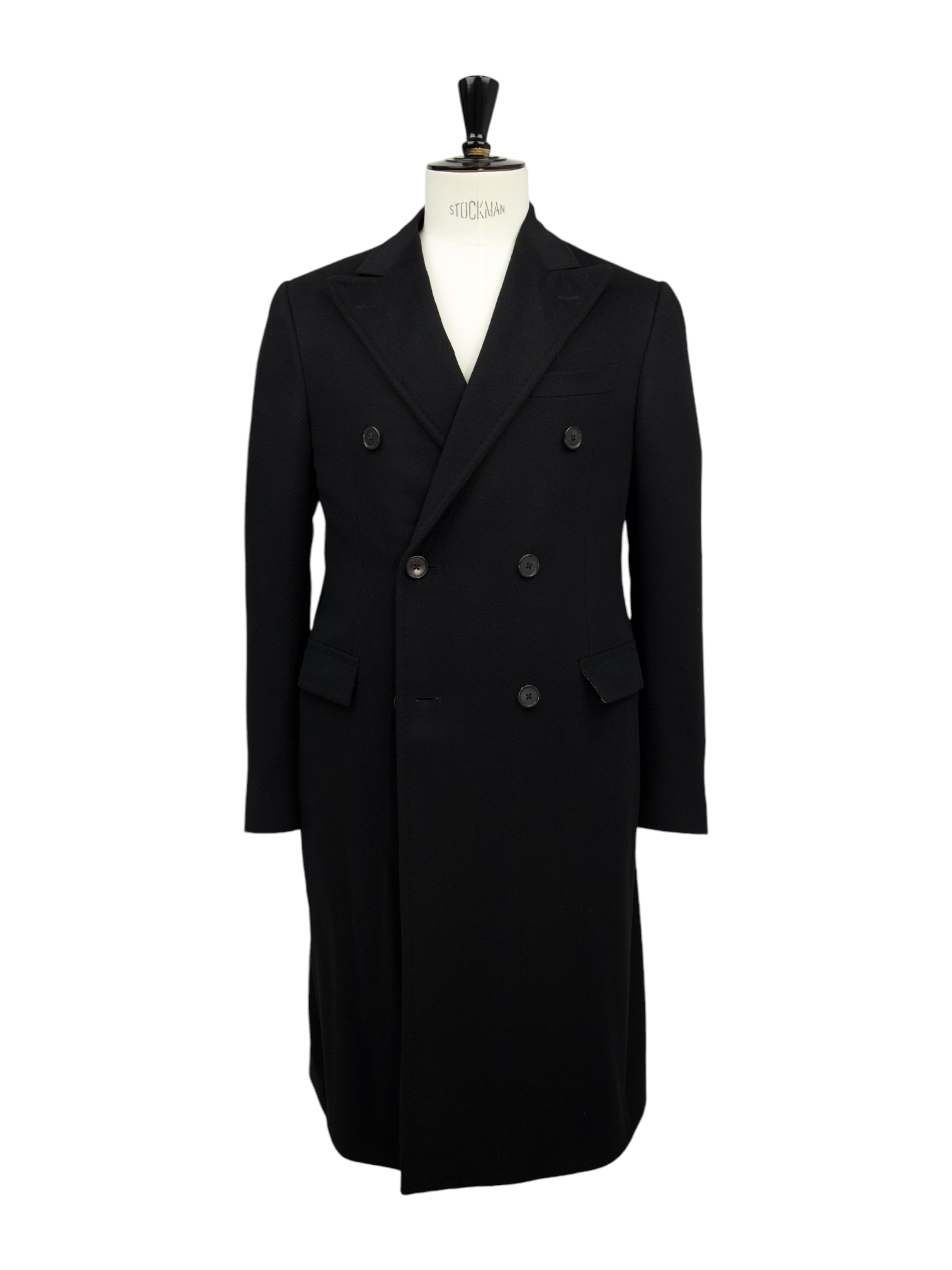 Corneliani Black Double Breasted Cashmere Overcoat