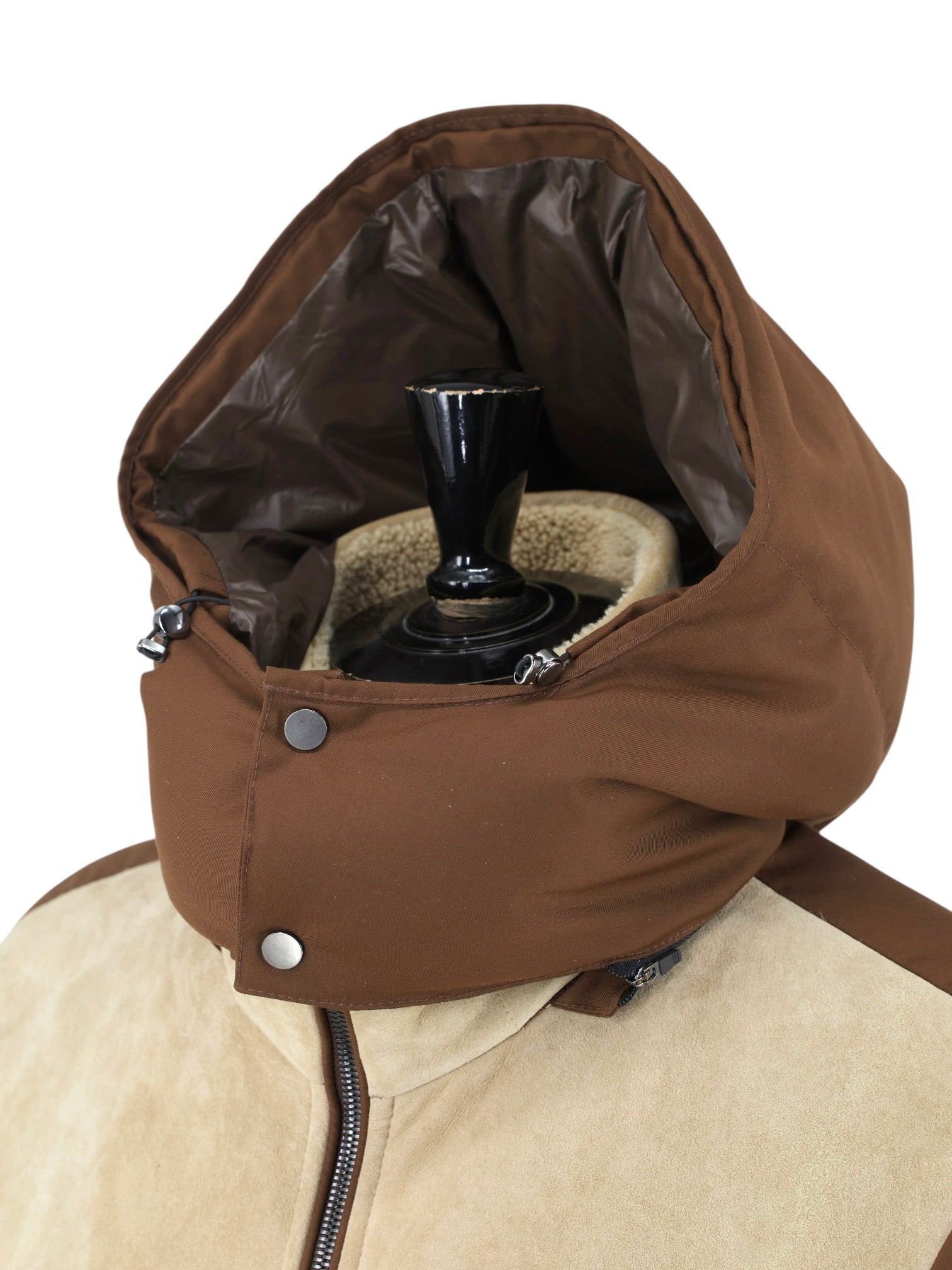 Kiton Brown Lambskin-Lammy & Waterrepellent Sartorial Puffer Jacket