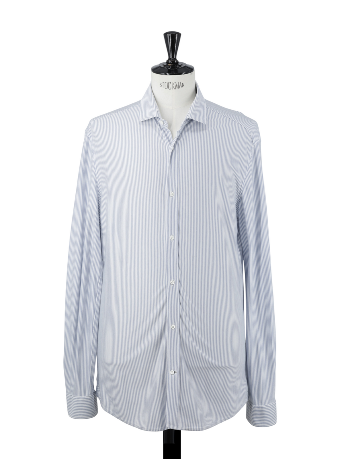 Brunello Cucinelli Light Blue & White Cotton Leisure-Fit Shirt