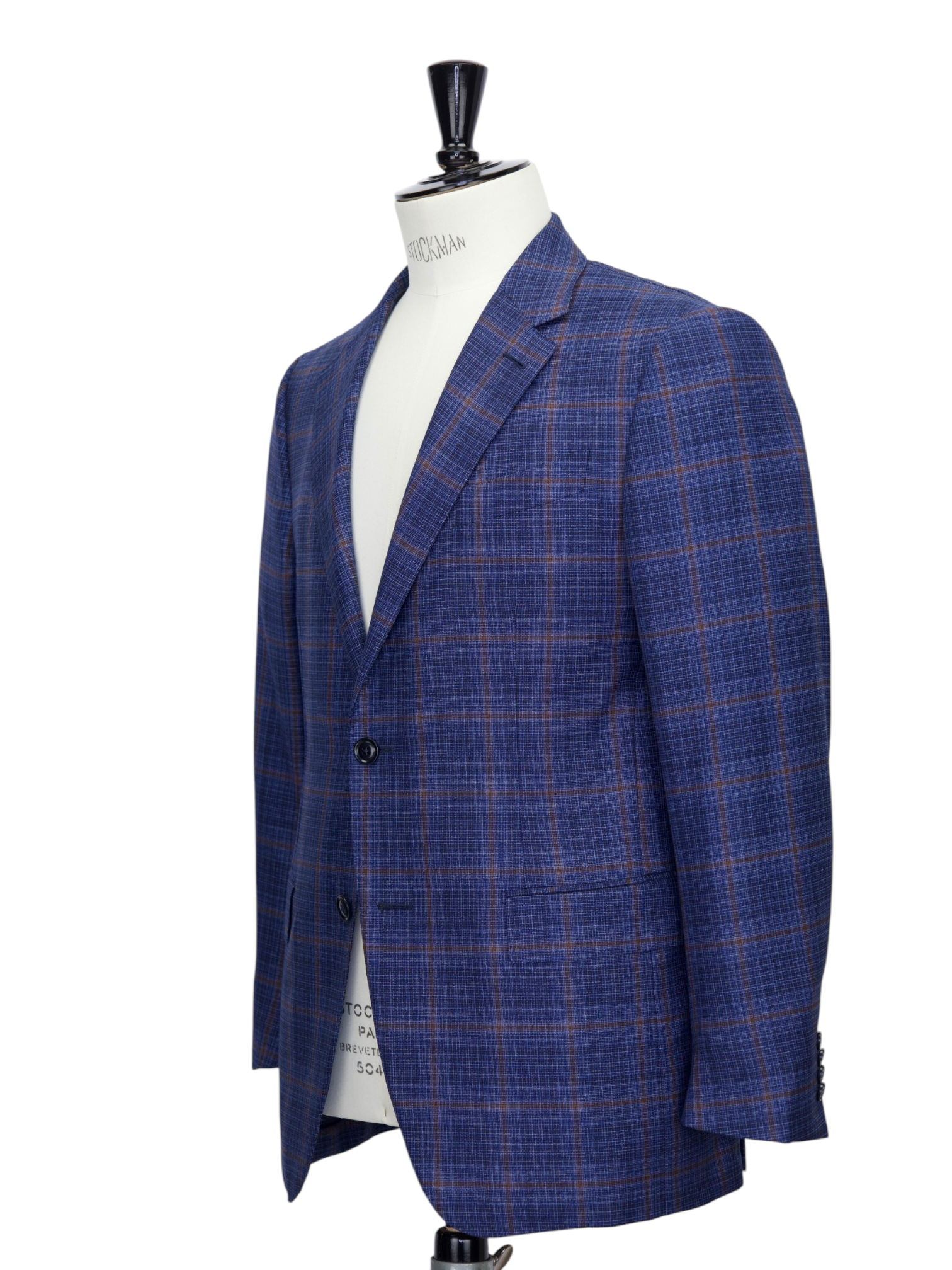 Ermenegildo Zegna Blue & Brown Windowpane “Zero Weight” Jacket