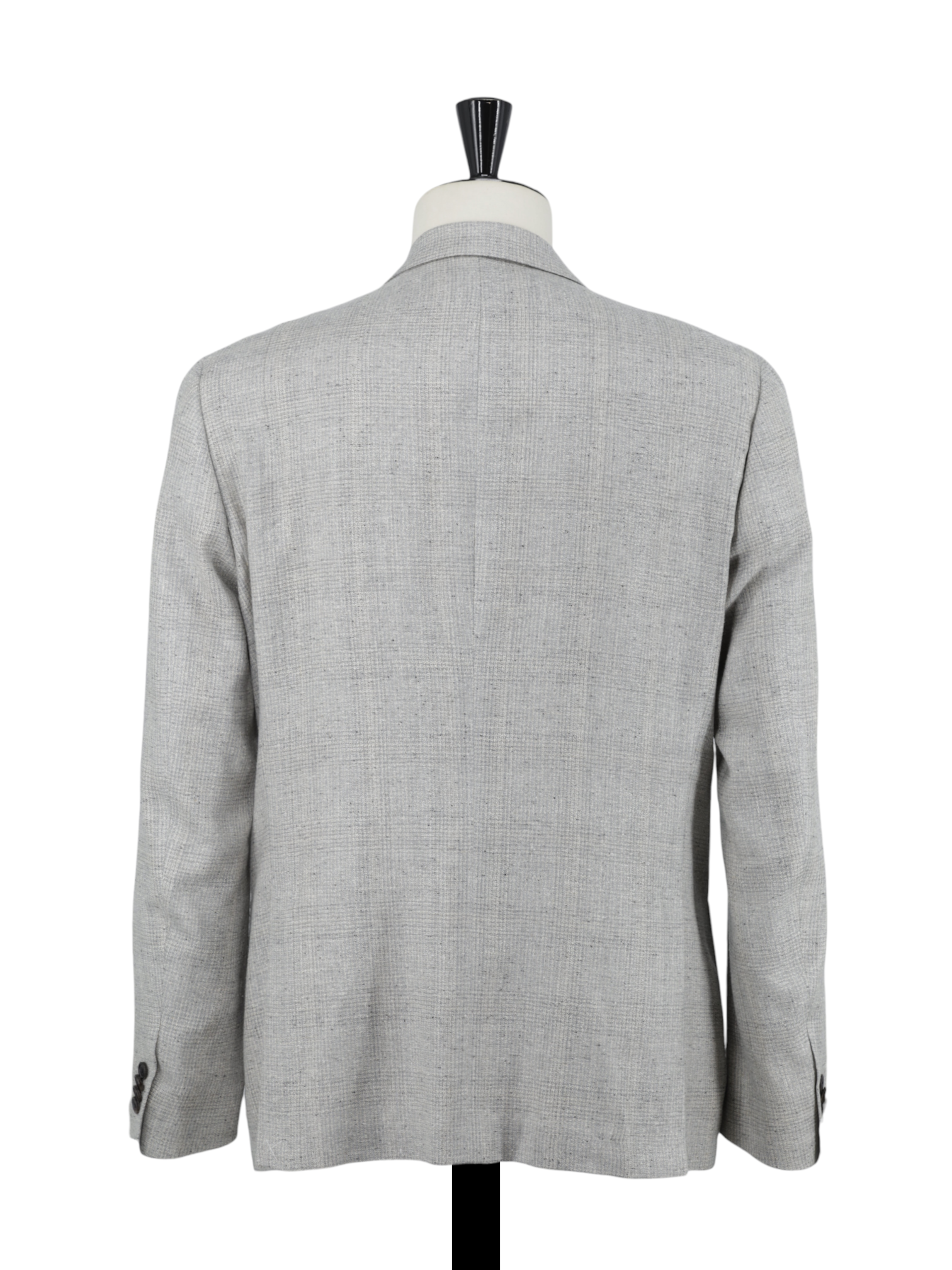 Corneliani Marlbled Greige Double-Breasted Silk, Linen & Wool Jacket