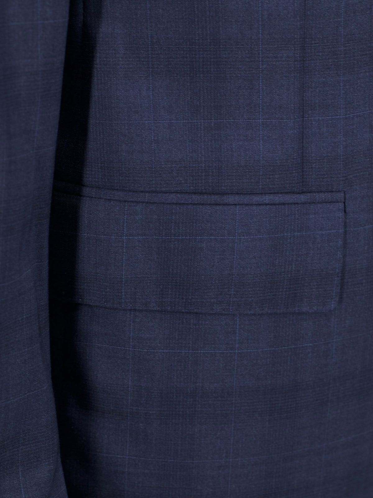 Corneliani Dark Blue Fine-Wool Checkered Suit