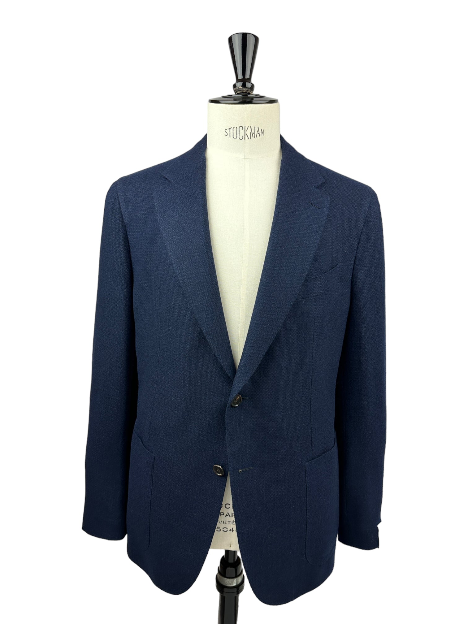 Caruso Navy Wool, Linen & Cashmere Tosca Jacket