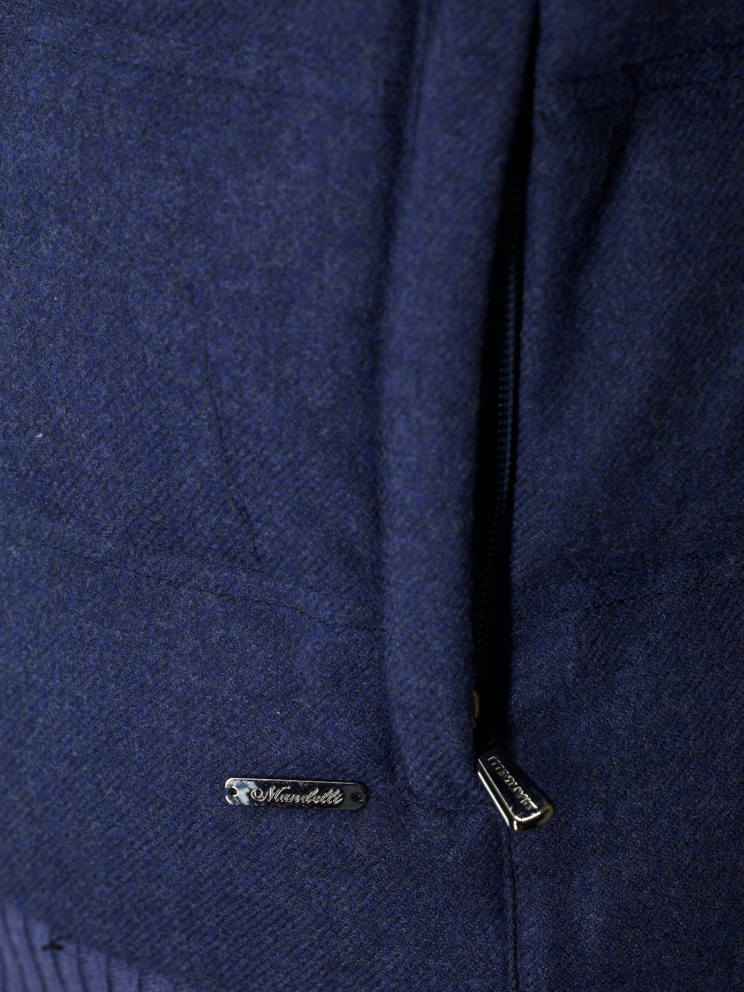 Mandelli Blue Wool & Cashmere Goose-Down Padded Vest