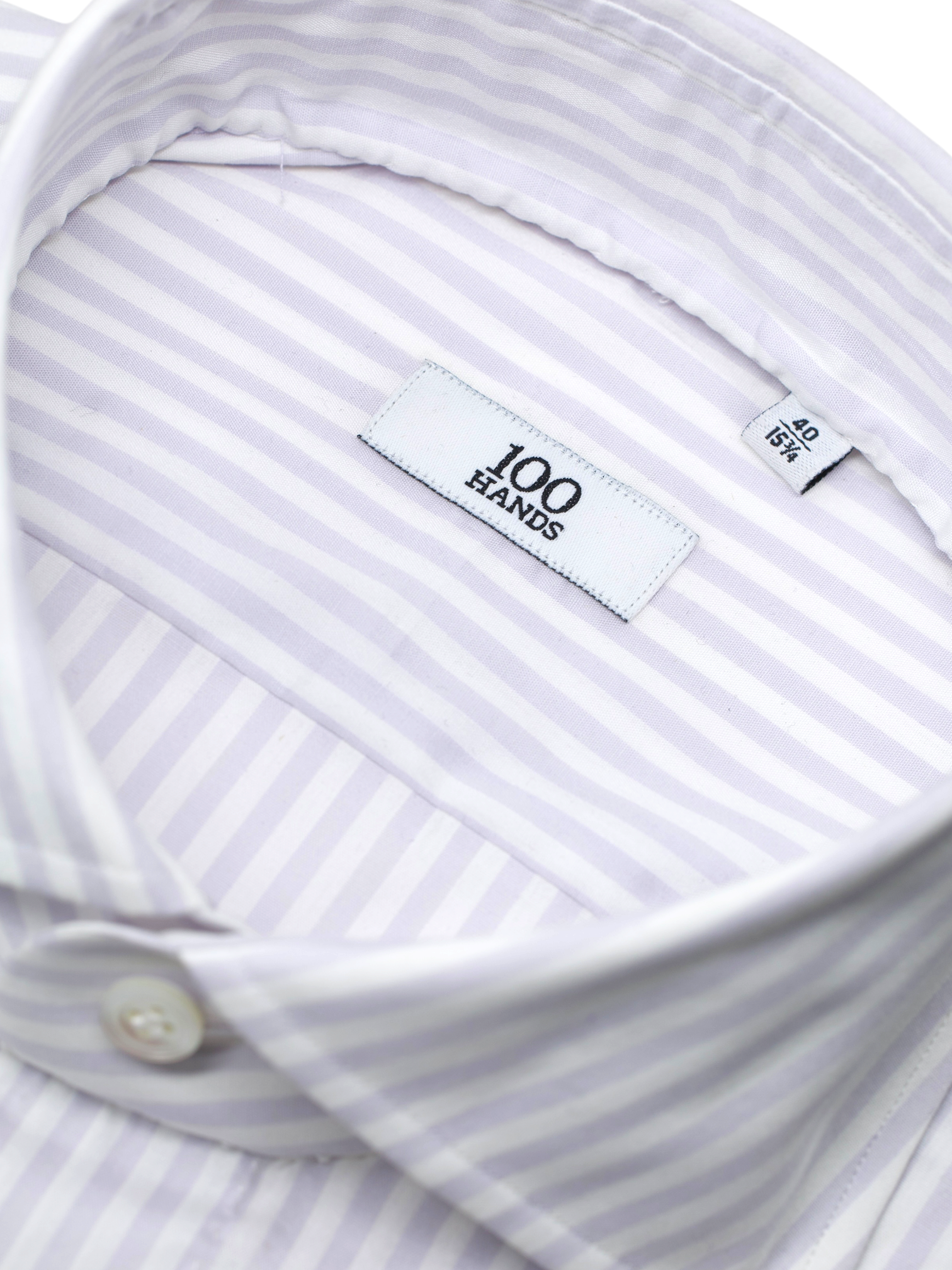 100 Hands White & Soft Purple Bengal-Stripe Shirt