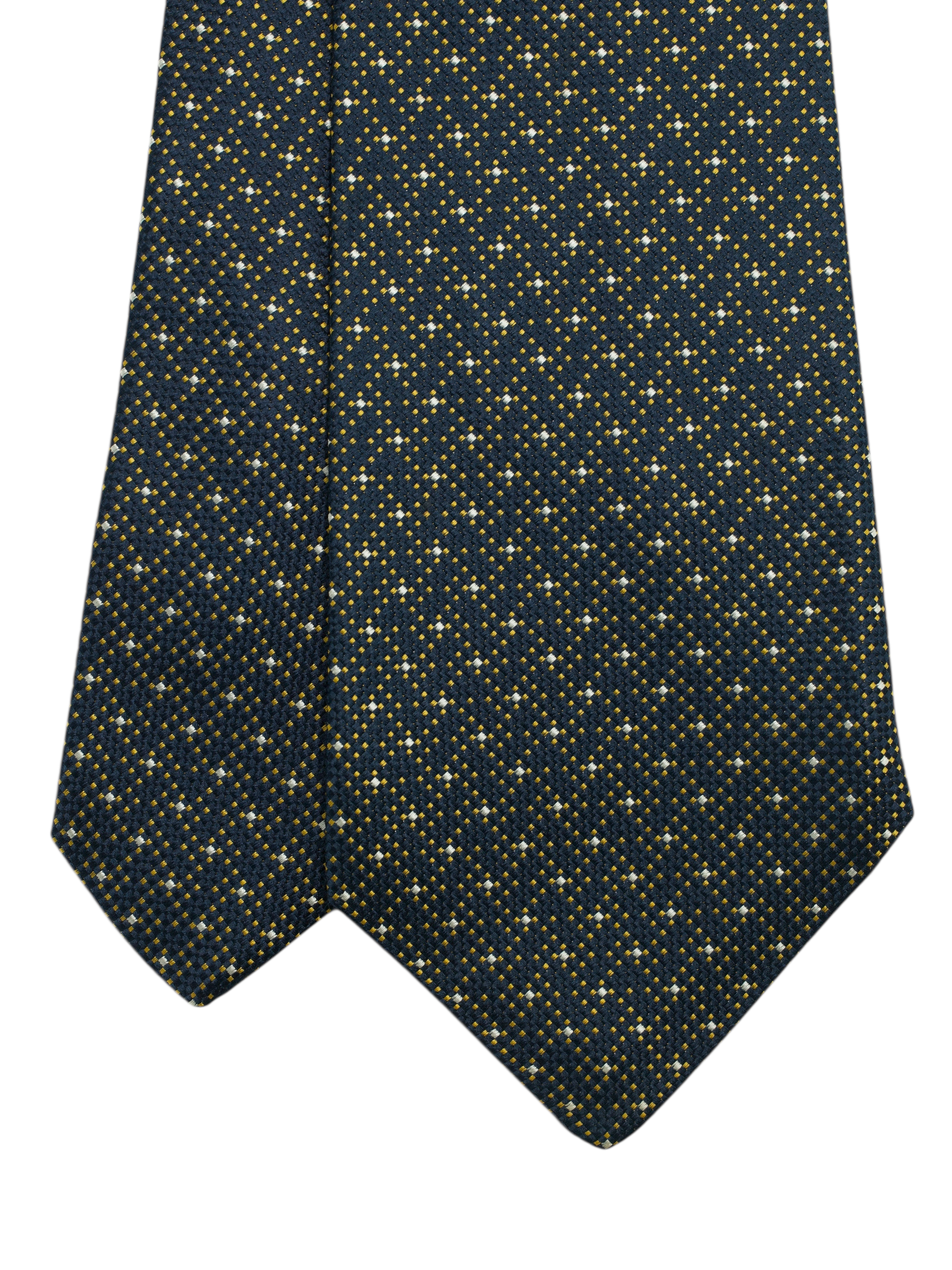 Kiton 5-Fold Navy & Gold Silk Starry Sky Pattern Tie