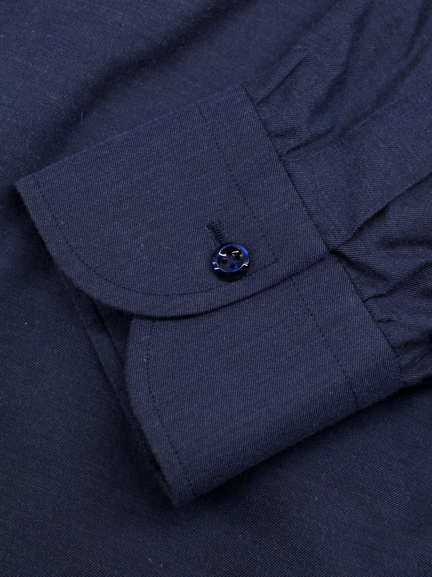Cesare Attolini Dark Steel-Blue Softly Brushed-Cotton Twill Shirt