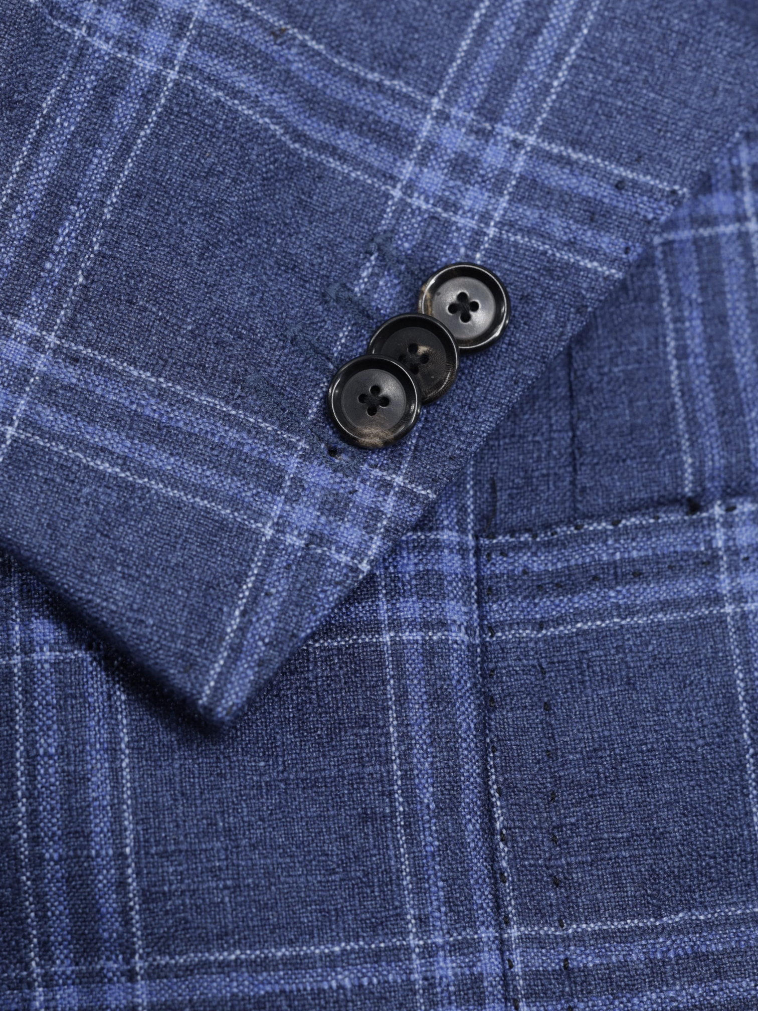Cesare Attolini Blue Silk & Cashmere Windowpane Jacket
