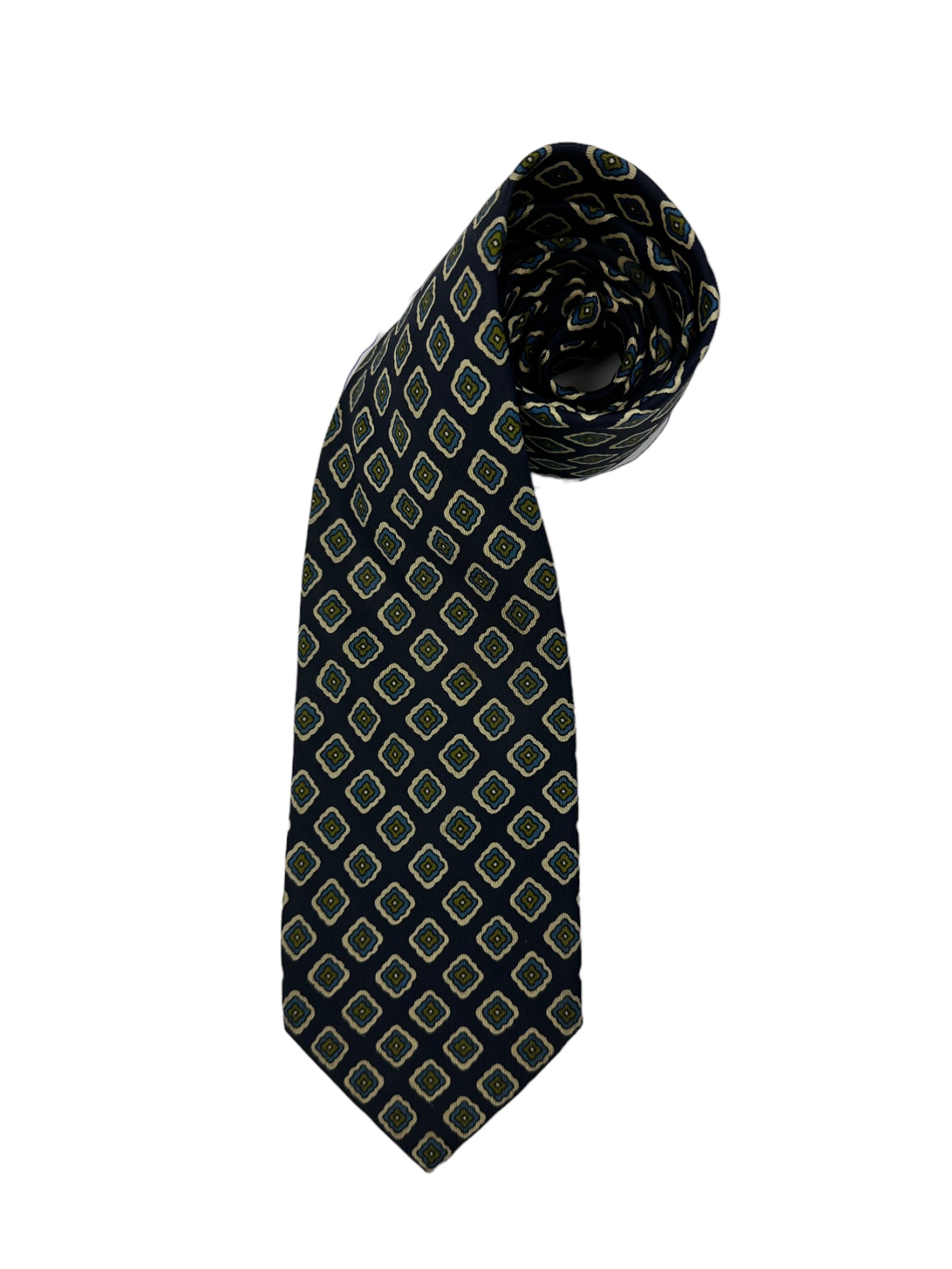 E.Marinella Blue and Green Floral Tie