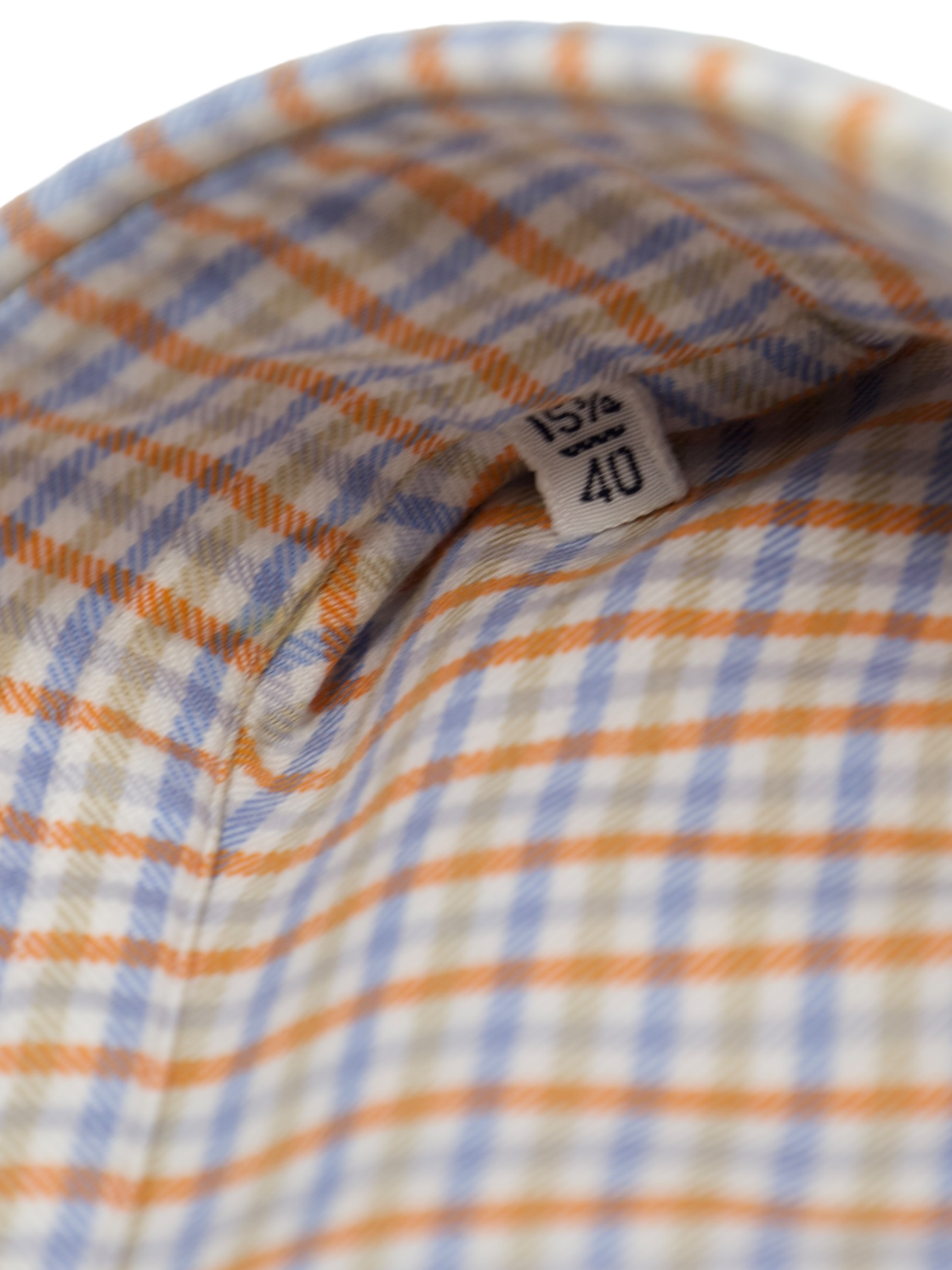 Fray Orange & Light Blue Gingham Check Shirt