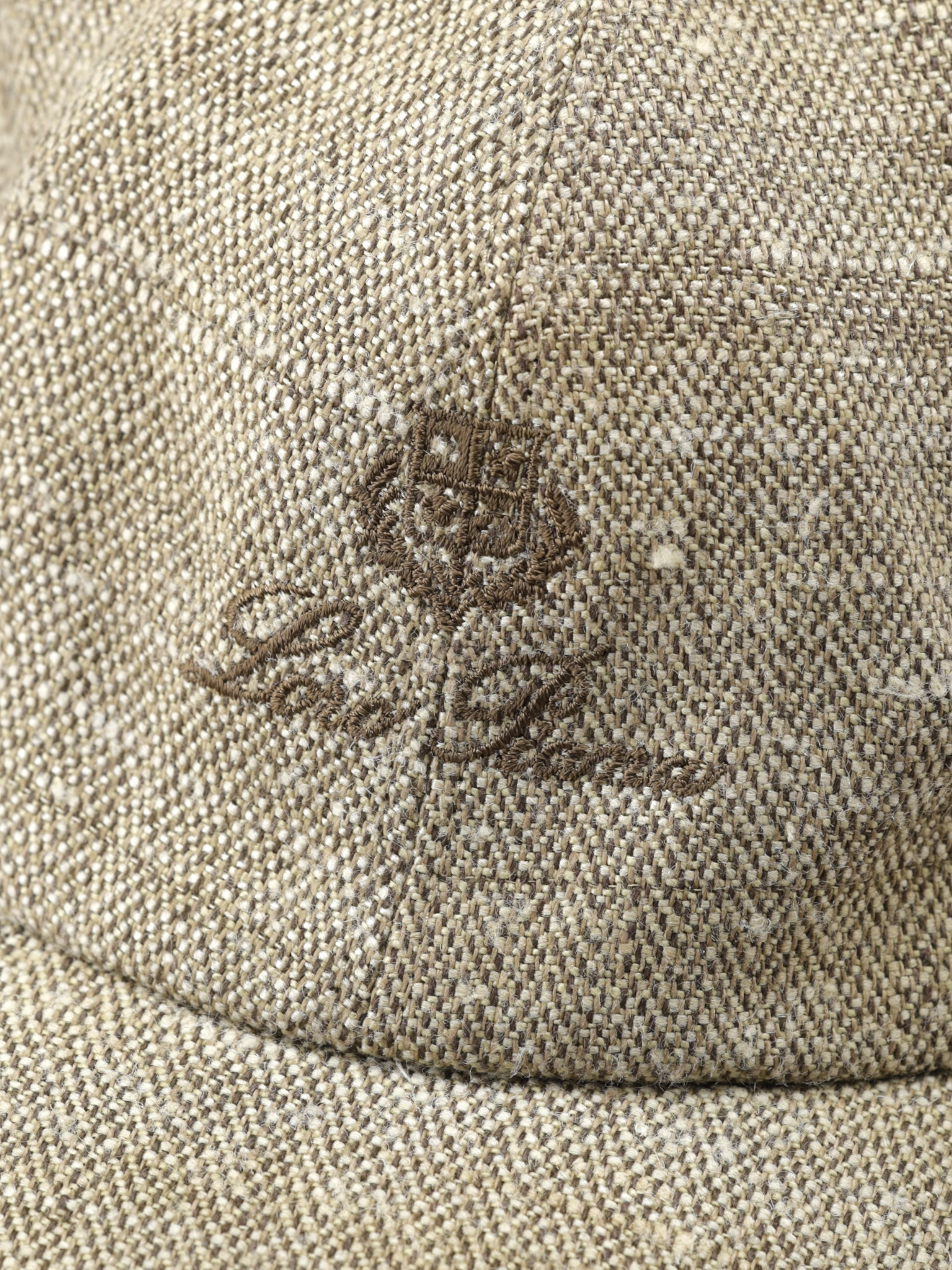 Loro Piana Brown Linen & Silk Boucle Summer Cap