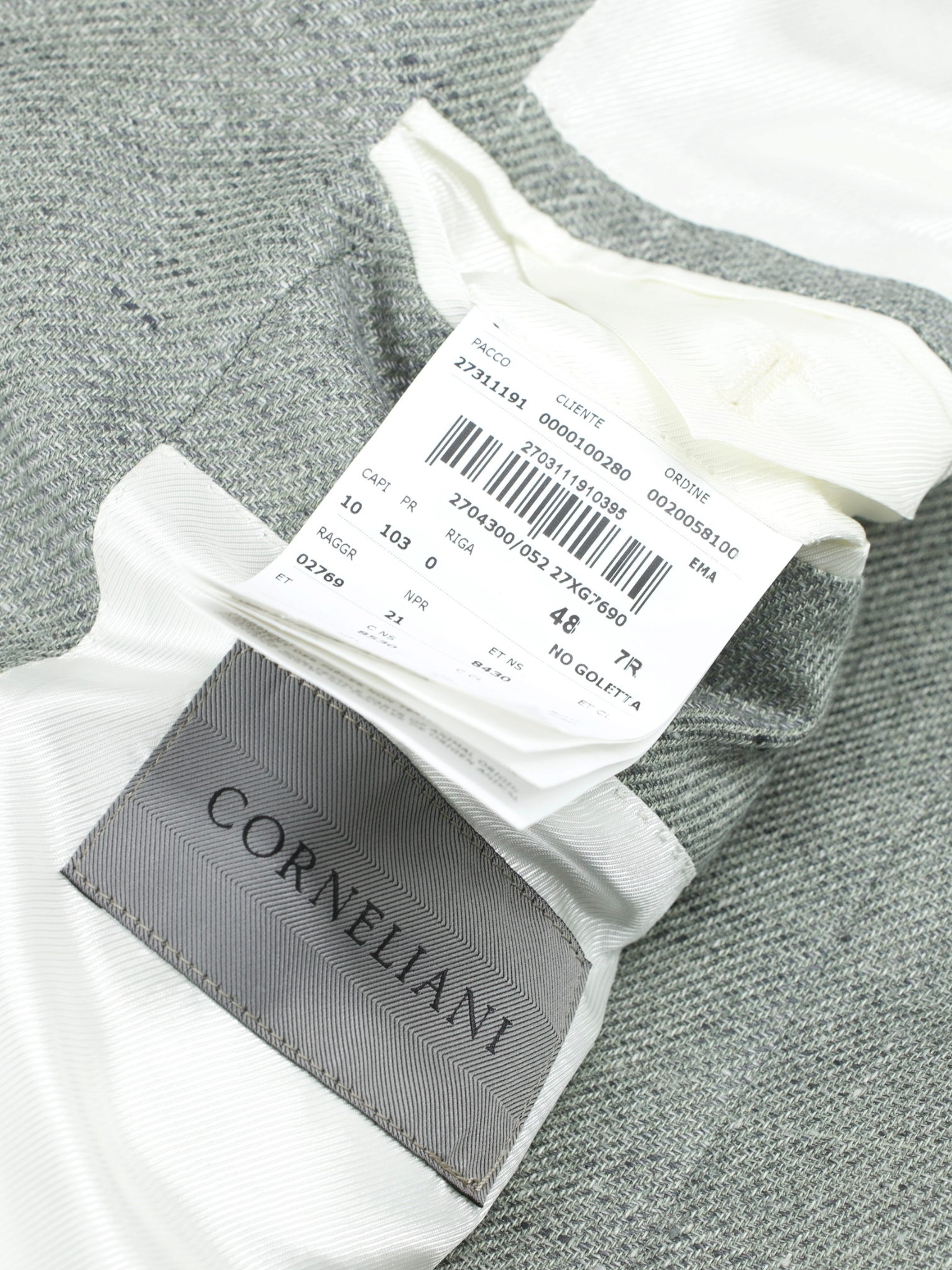 Corneliani Sage Green Linen & Lyocell Twill Summer Jacket