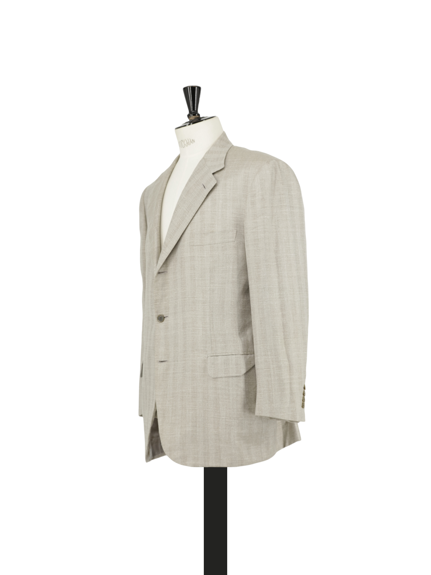 Brioni Taupe Cashmere, Silk & Linen Herringbone Palatino Jacket