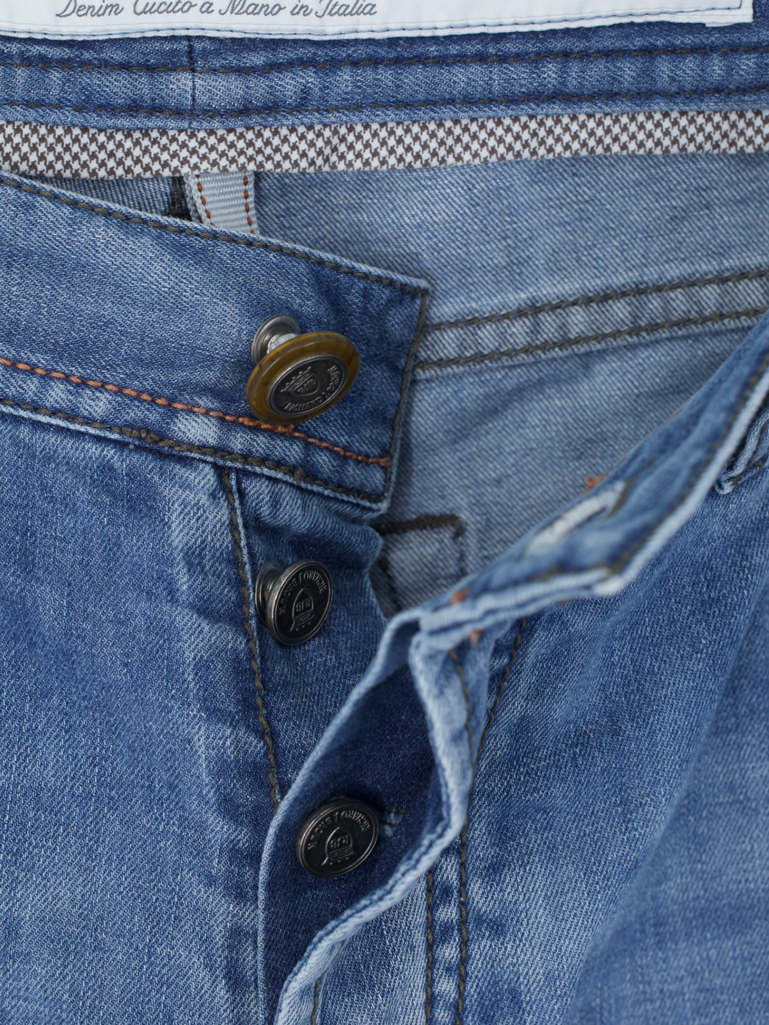 Richard J. Brown Light Blue Cotton, Linen & Stretch "Tokyo" Jeans
