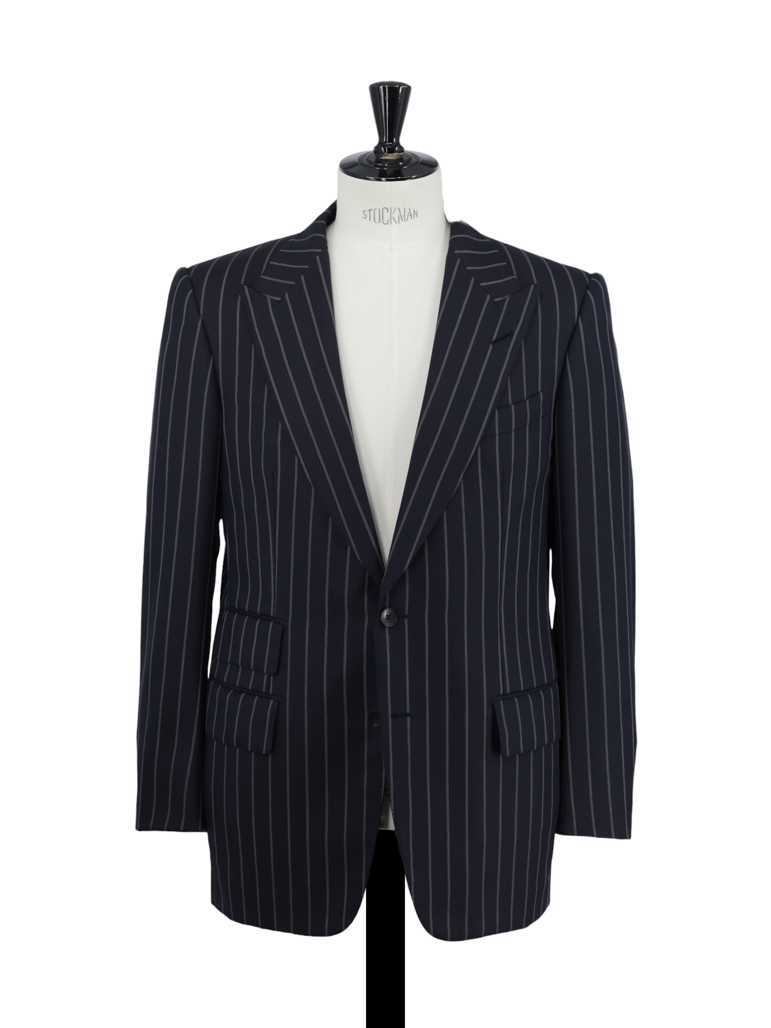Tom Ford Dark Blue Wool & Cashmere Chalkstripe Windsor Suit
