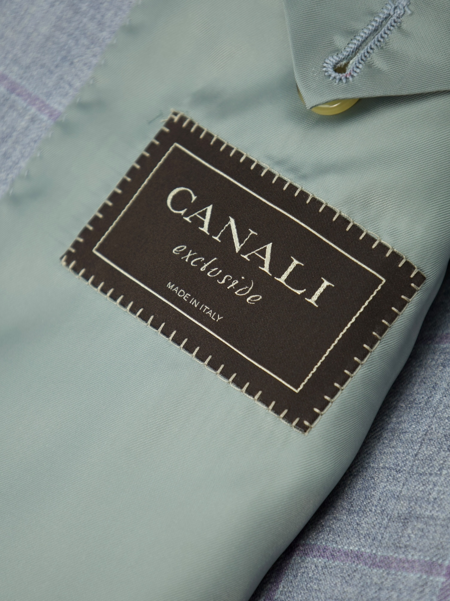 Canali Light Grey & Lavendel Cashmere & Silk Windowpane Jacket