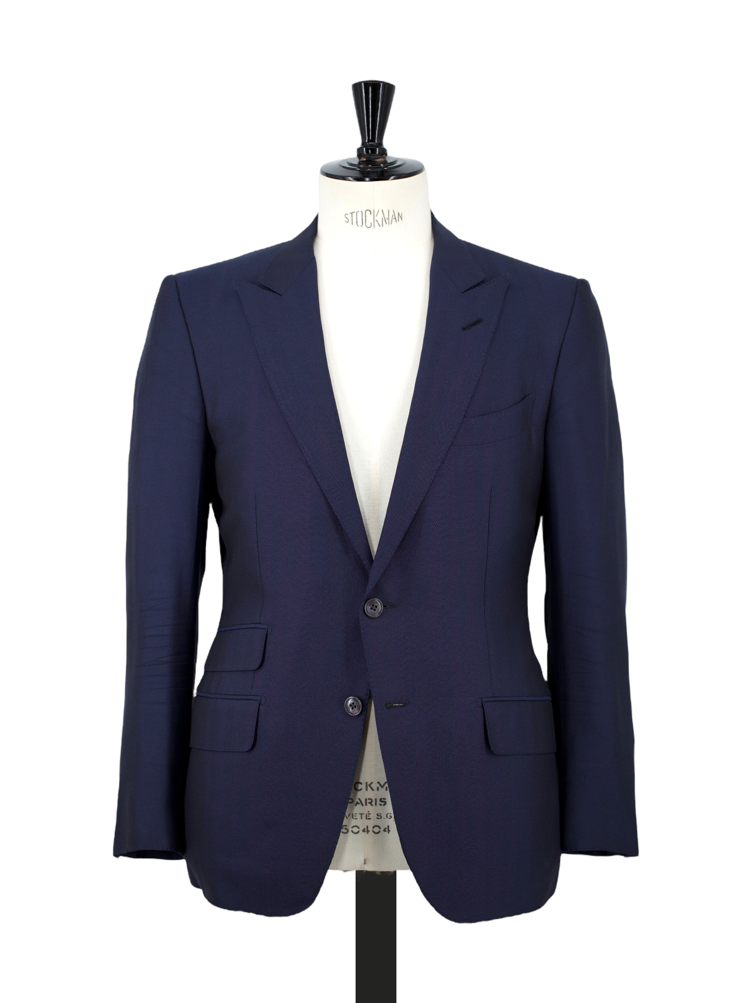 Tom Ford Marine Blue Pure-Silk Herringbone O'Connor Jacket