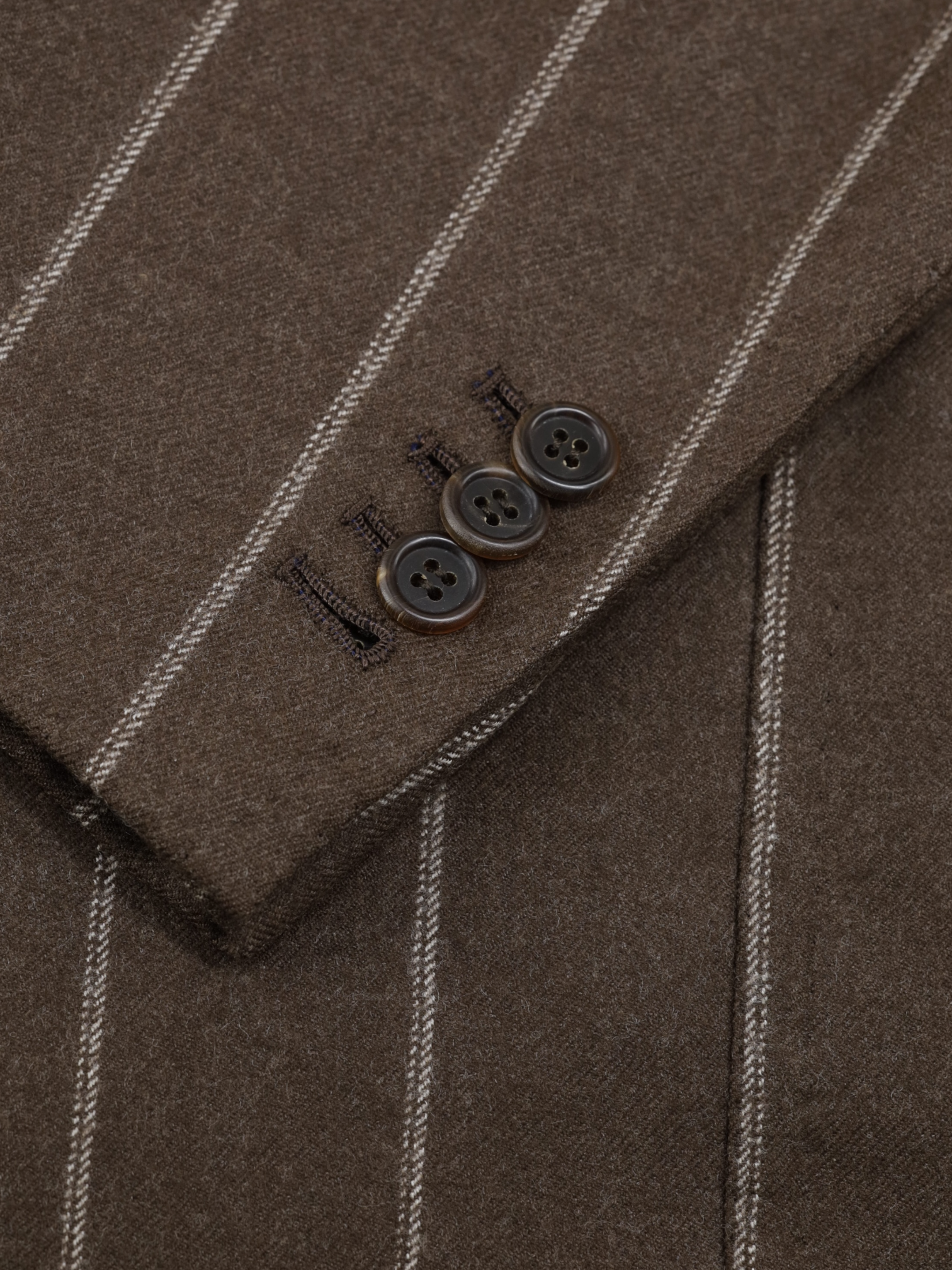 Orazio Luciano Dark Brown Double-Breasted Wool-Flannel Chalkstripe Suit