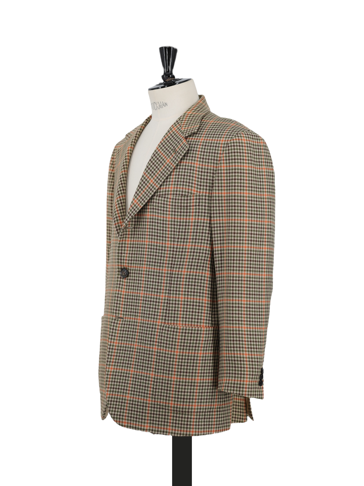 Brioni Brown & Orange Lambswool Windowpane Nomentano Jacket