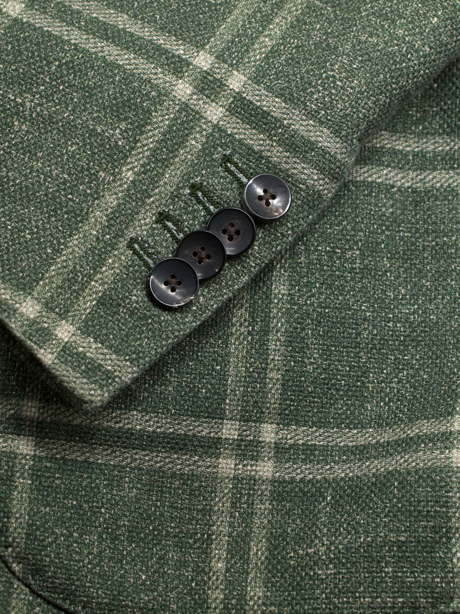 Lardini Khaki Green Cotton Tartan Check Jacket