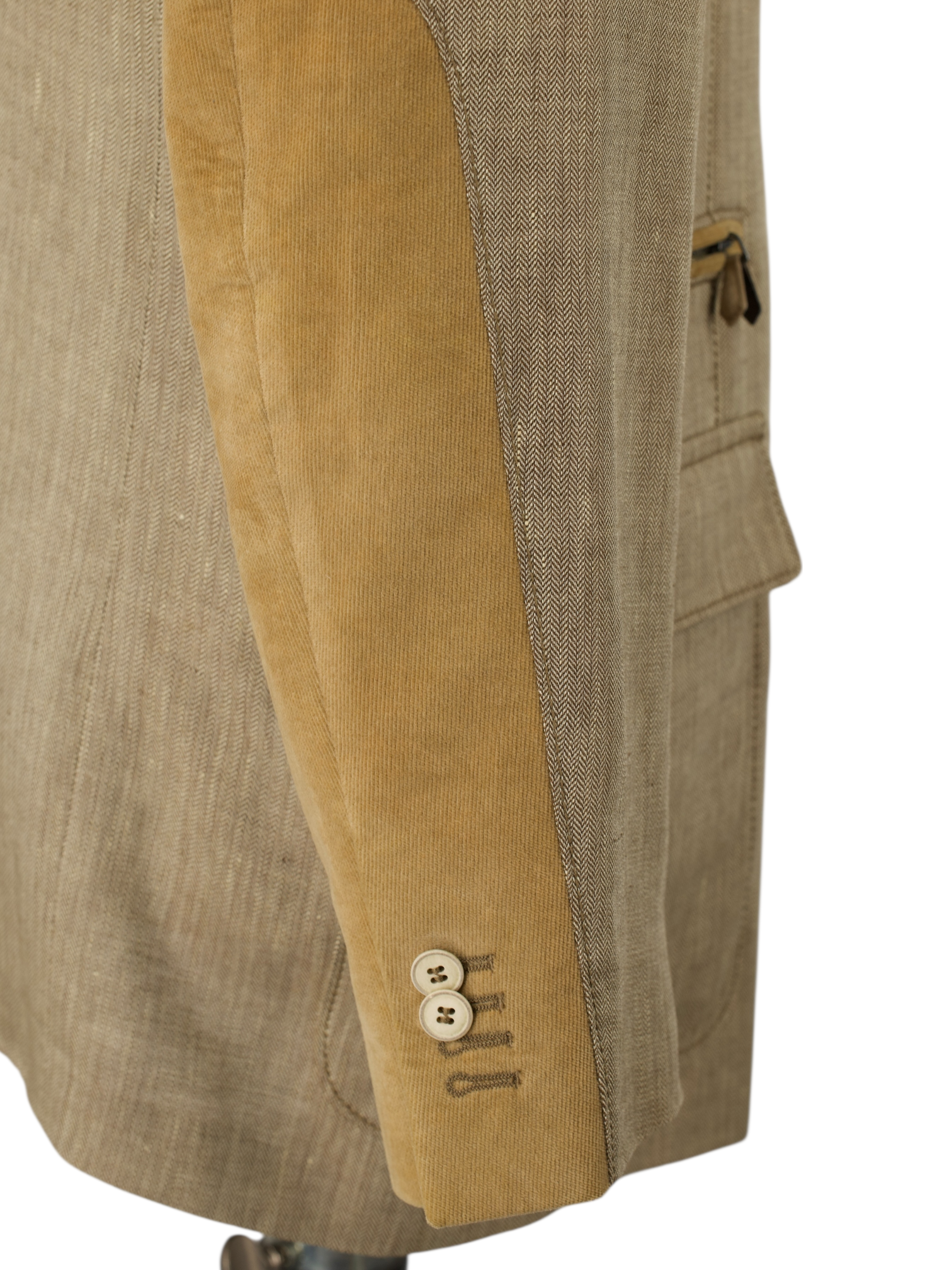 Corneliani ID Brown Linen & Wool Herringbone Vespa Jacket