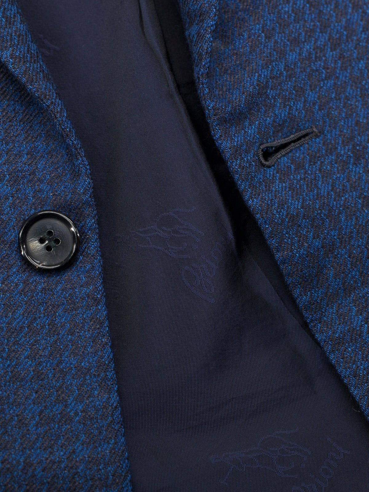 Brioni Petrol Blue & Burgundy Silk & Cashmere Houndstooth Brunico Jacket
