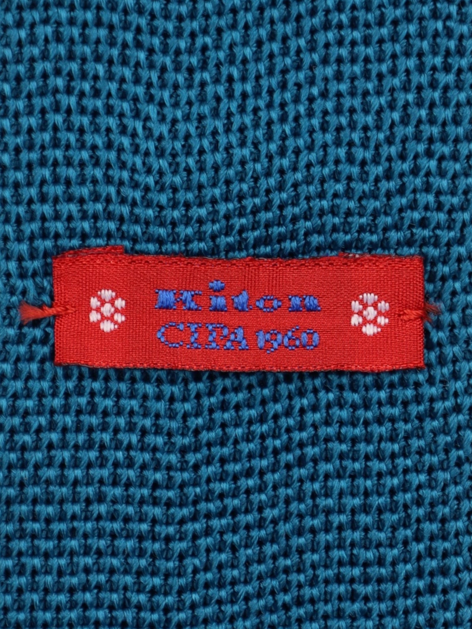 Kiton Turquoise Knitted Silk Tie