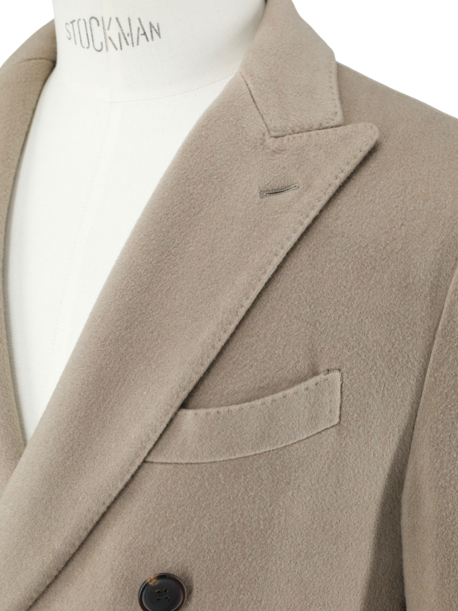 Lardini Light Brown Double Breasted Pure-Cashmere Overcoat