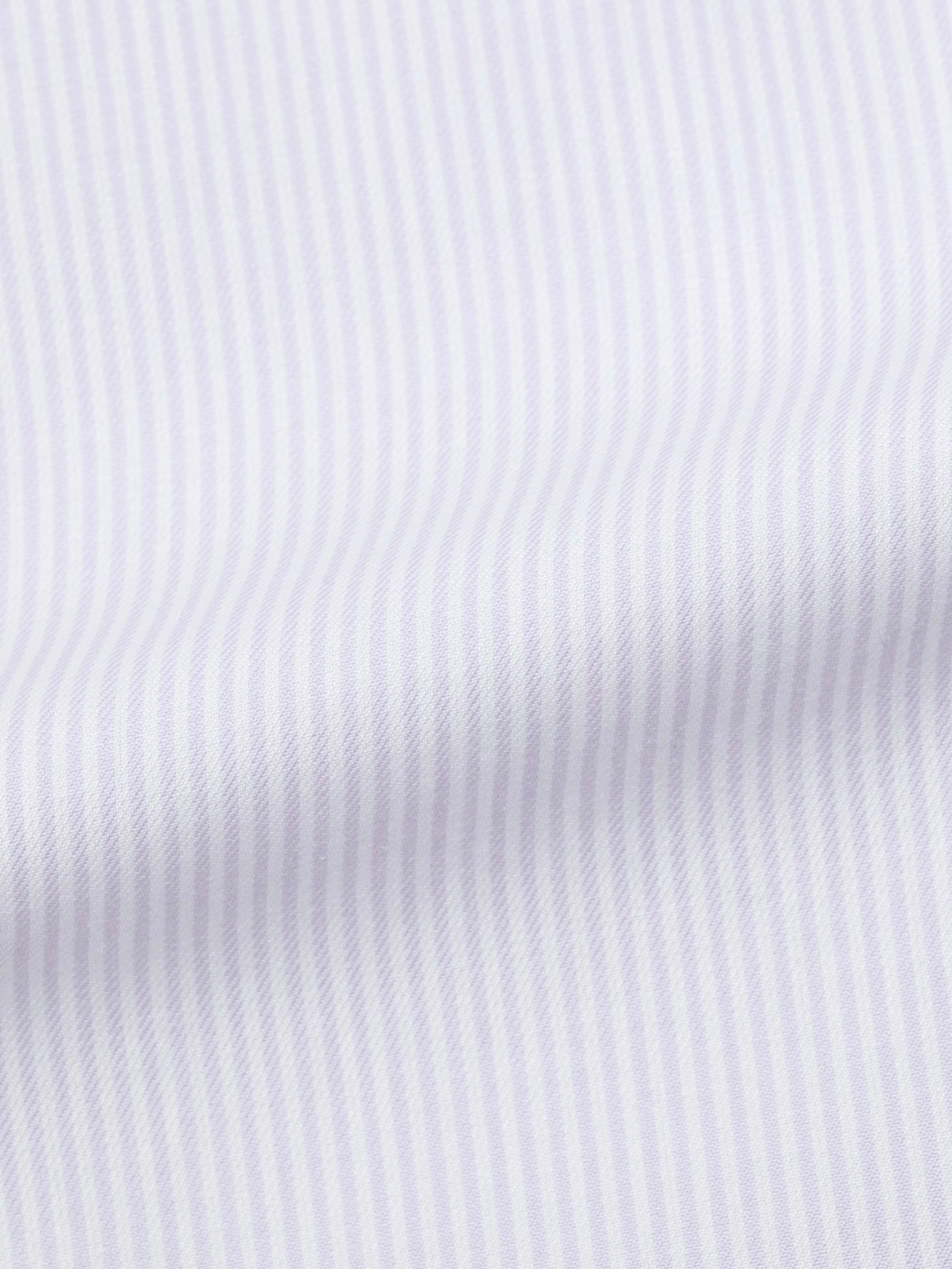 Finamore Lavender Purple & White Cotton Pinstripe Neapolitan Shirt