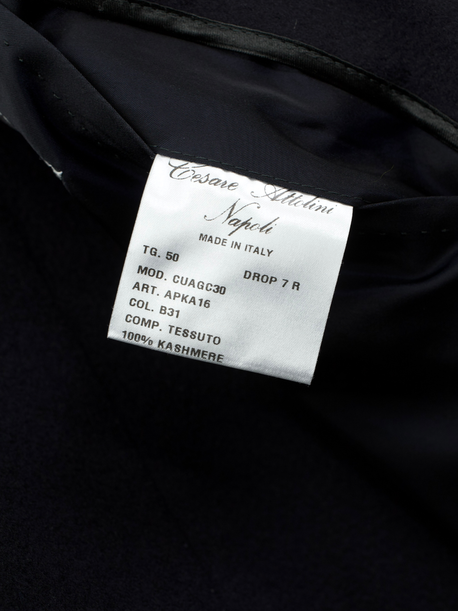 Cesare Attolini Navy Pure Cashmere Timeless Neapolitan Overcoat