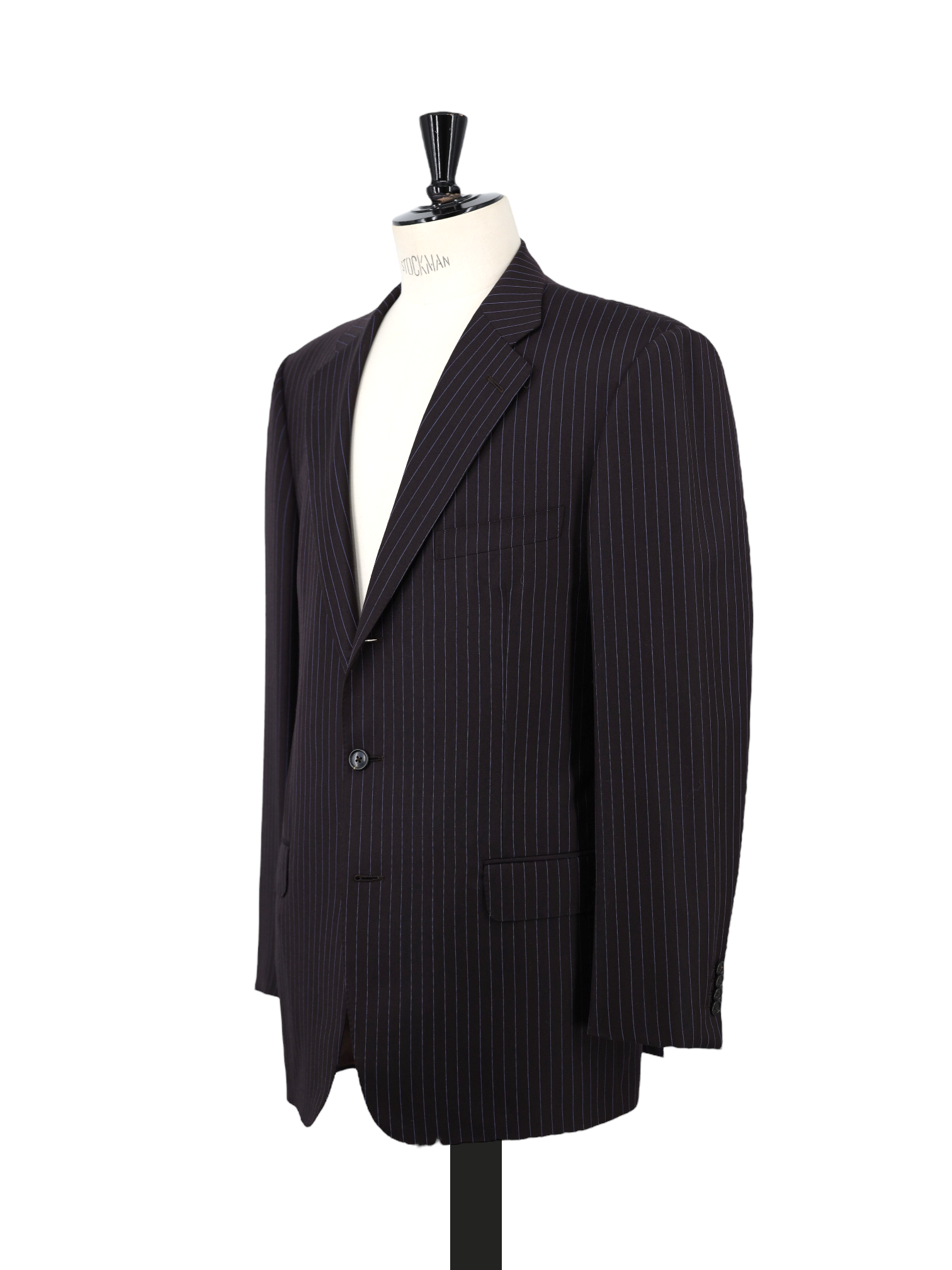 Ermenegildo Zegna Vintage Dark Brown & Light Blue Trofeo Wool Pinstripe Suit