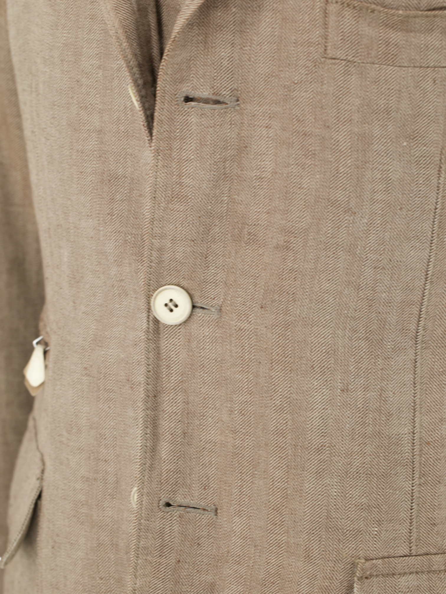Corneliani ID Taupe Pure-Linen Herringbone Vespa Jacket