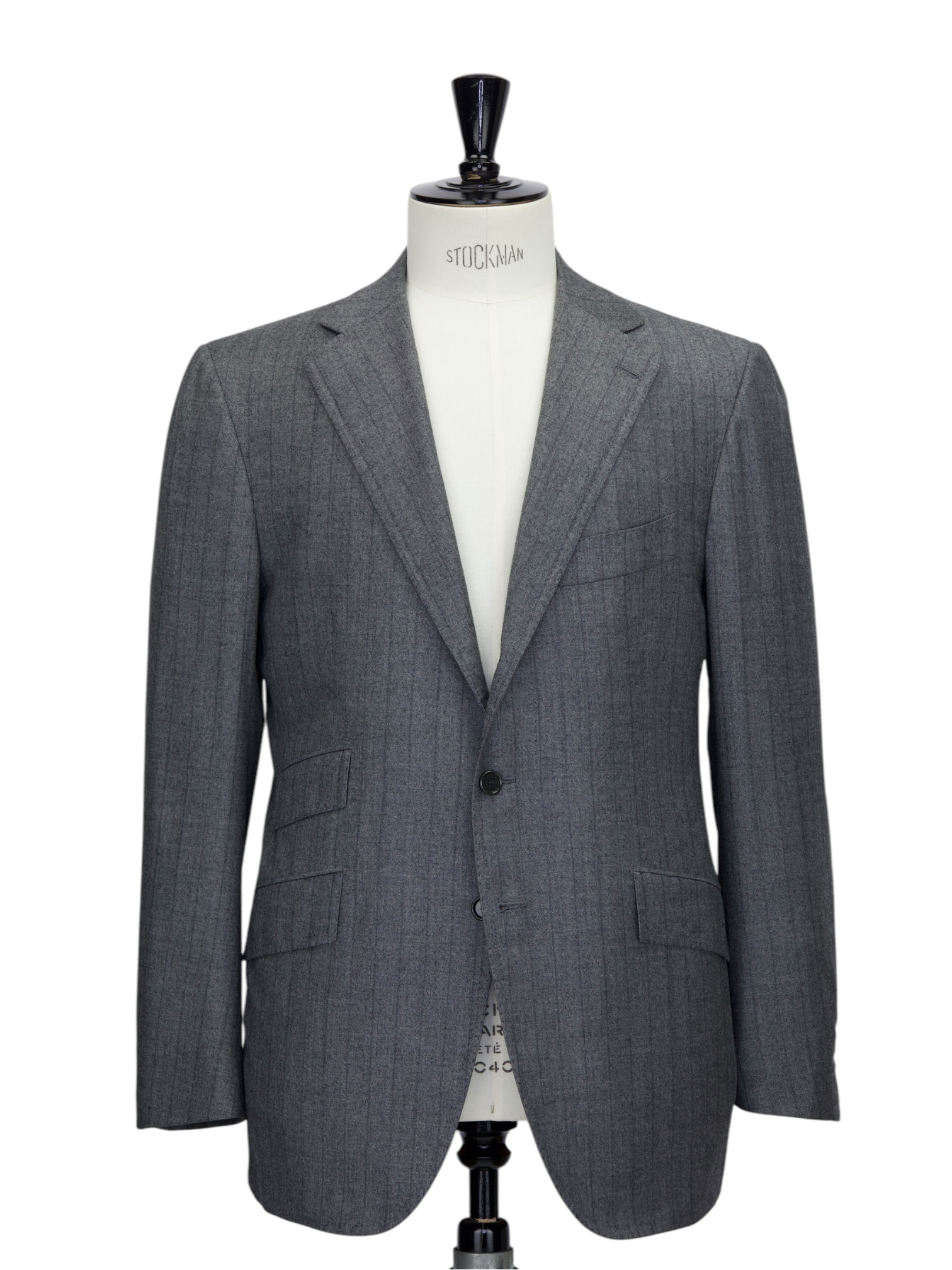 Cesare Attolini Grey Super 150's & Cashmere Pinstripe Winter Suit