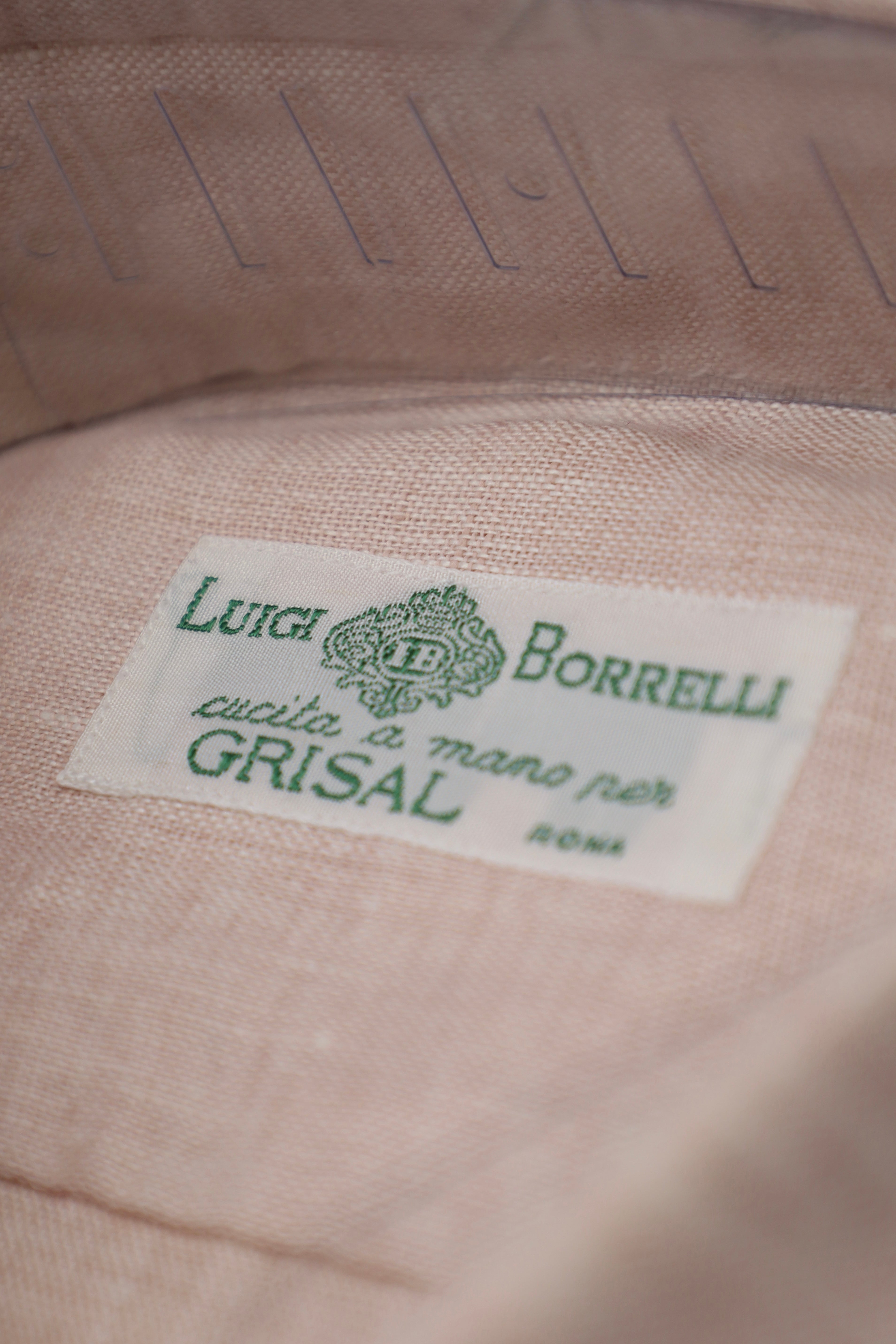 Luigi Borrelli Pastel Roze Linnen Overhemd