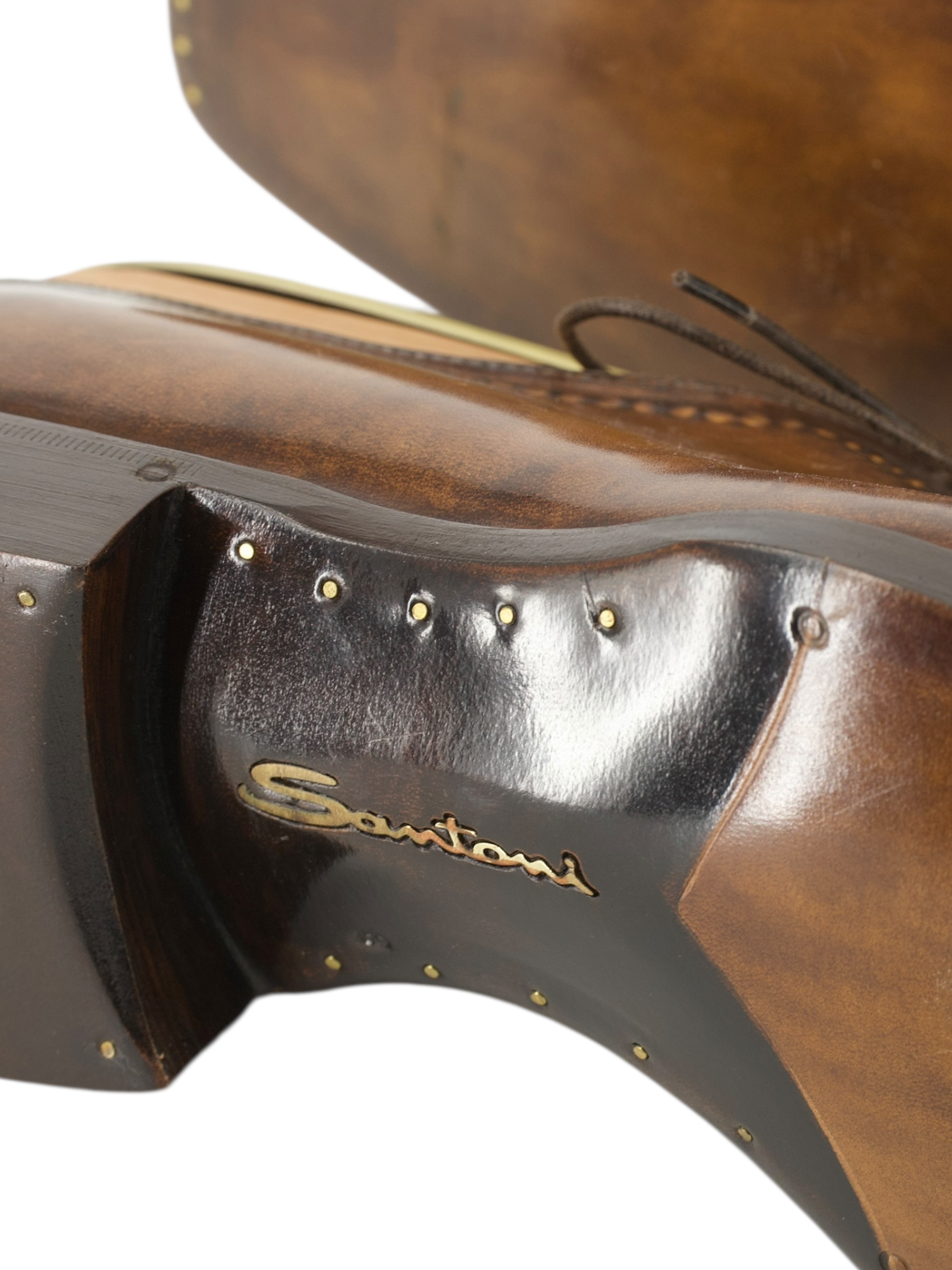 Santoni Brown Calfleather Handmade Oxford Shoes