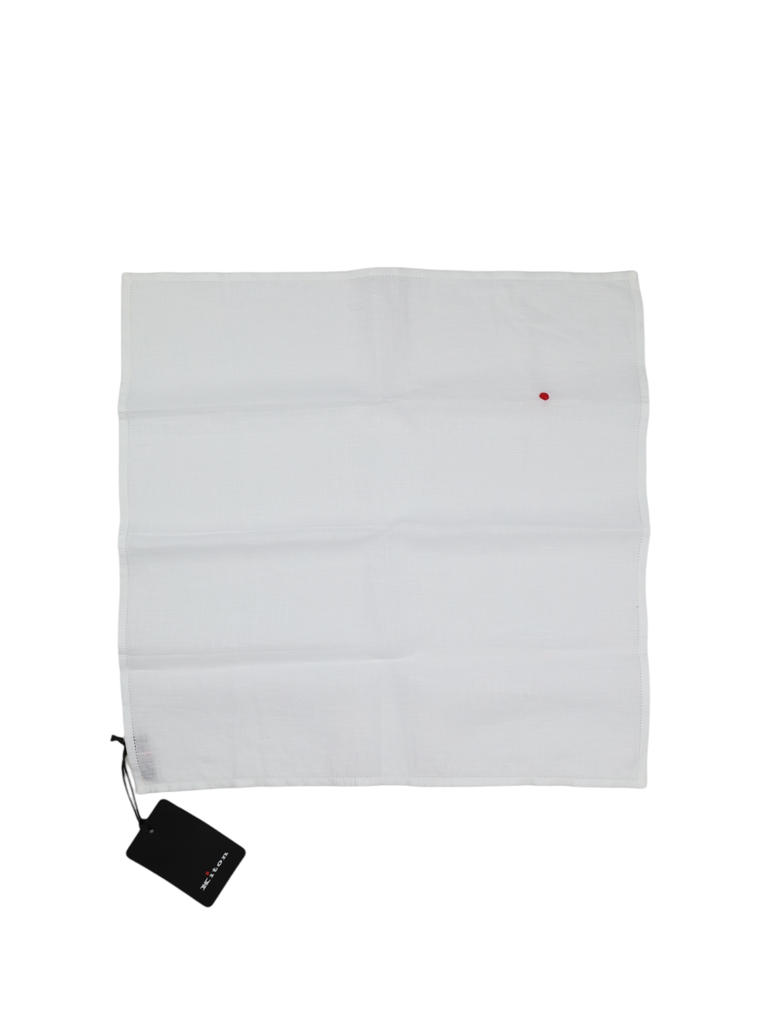 Kiton Red Dot Linen Pocket Square