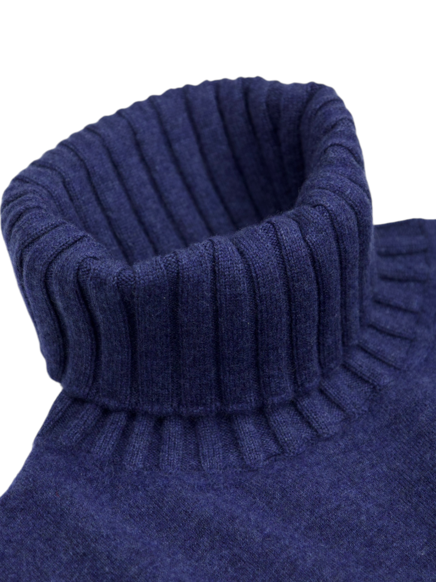 Cesare Attolini Denim Blue Pure Cashmere Turtleneck