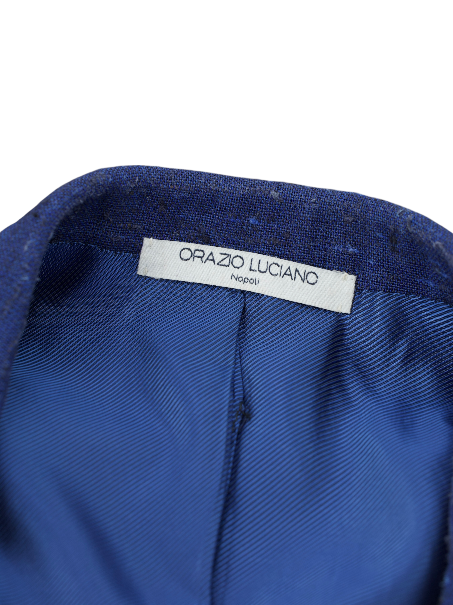 Orazio Luciano Azure Blue Silk, Wool & Mohair Shantung Jacket