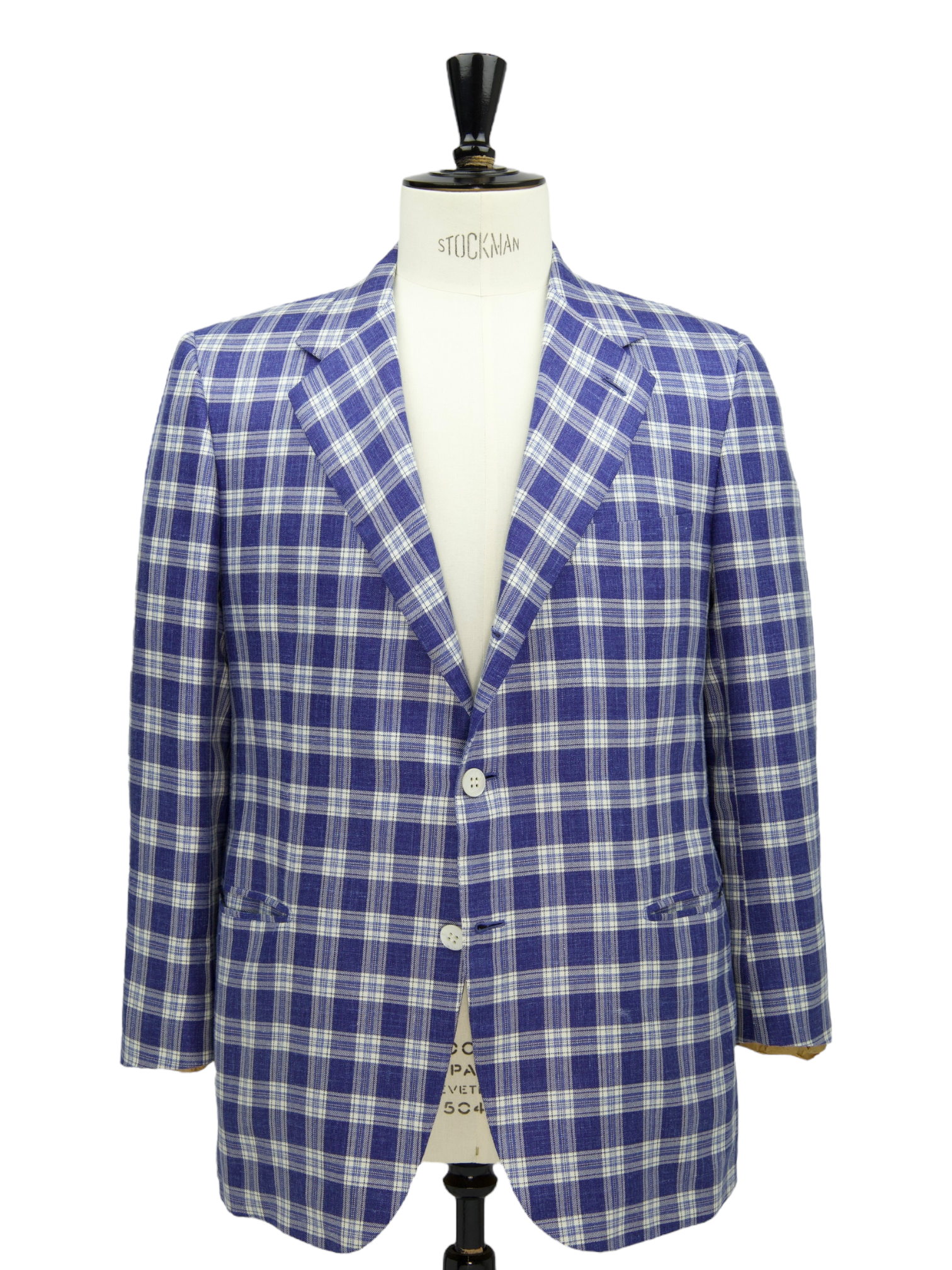 Brioni Denim Blue Wool, Silk & Linen Tartan Palatino Jacket