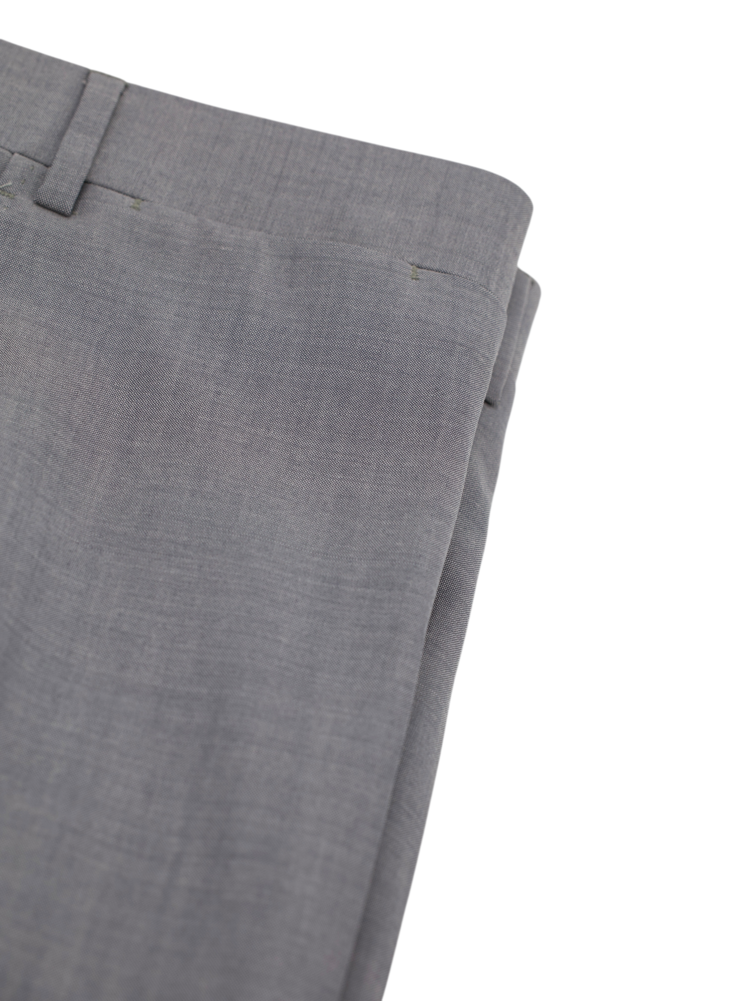Canali Grey Travel Wool Pinpoint Trousers