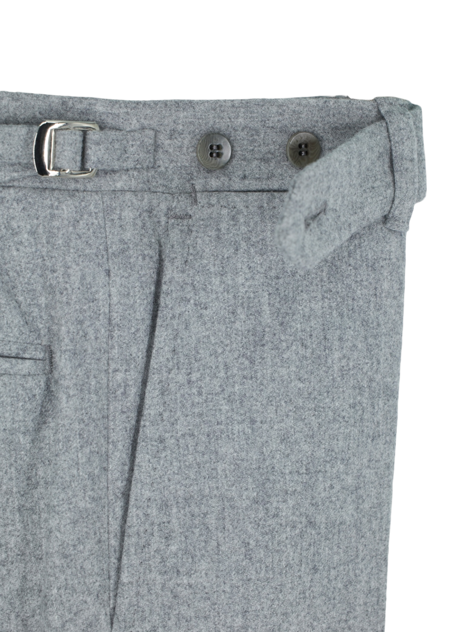 Sartoria Voglio Light Grey Grey Wool-Flannel "Caccioppoli" Sartorial Trousers