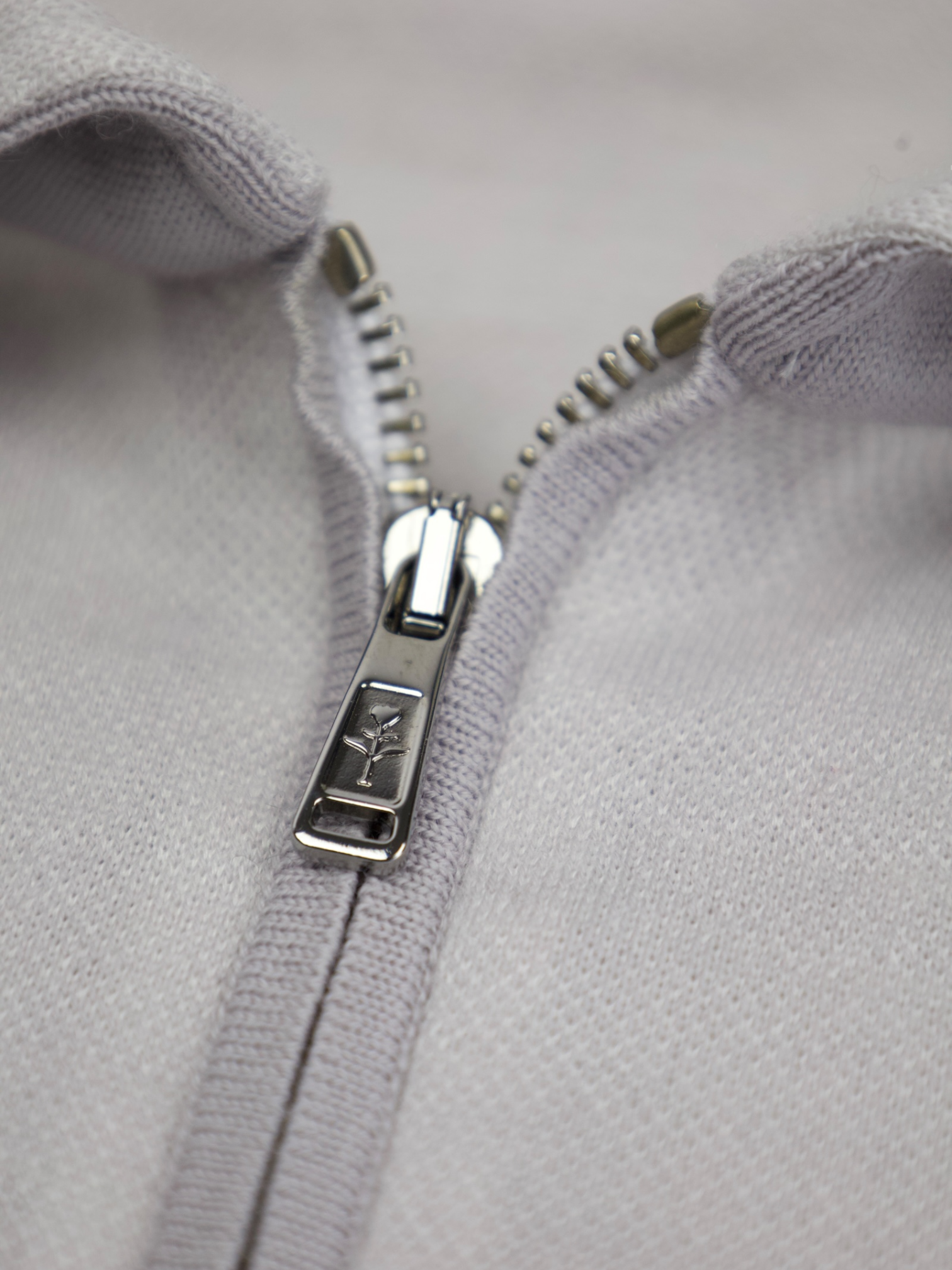 Fioroni Light Grey Wool & Cashmere Long-Sleeve Polo