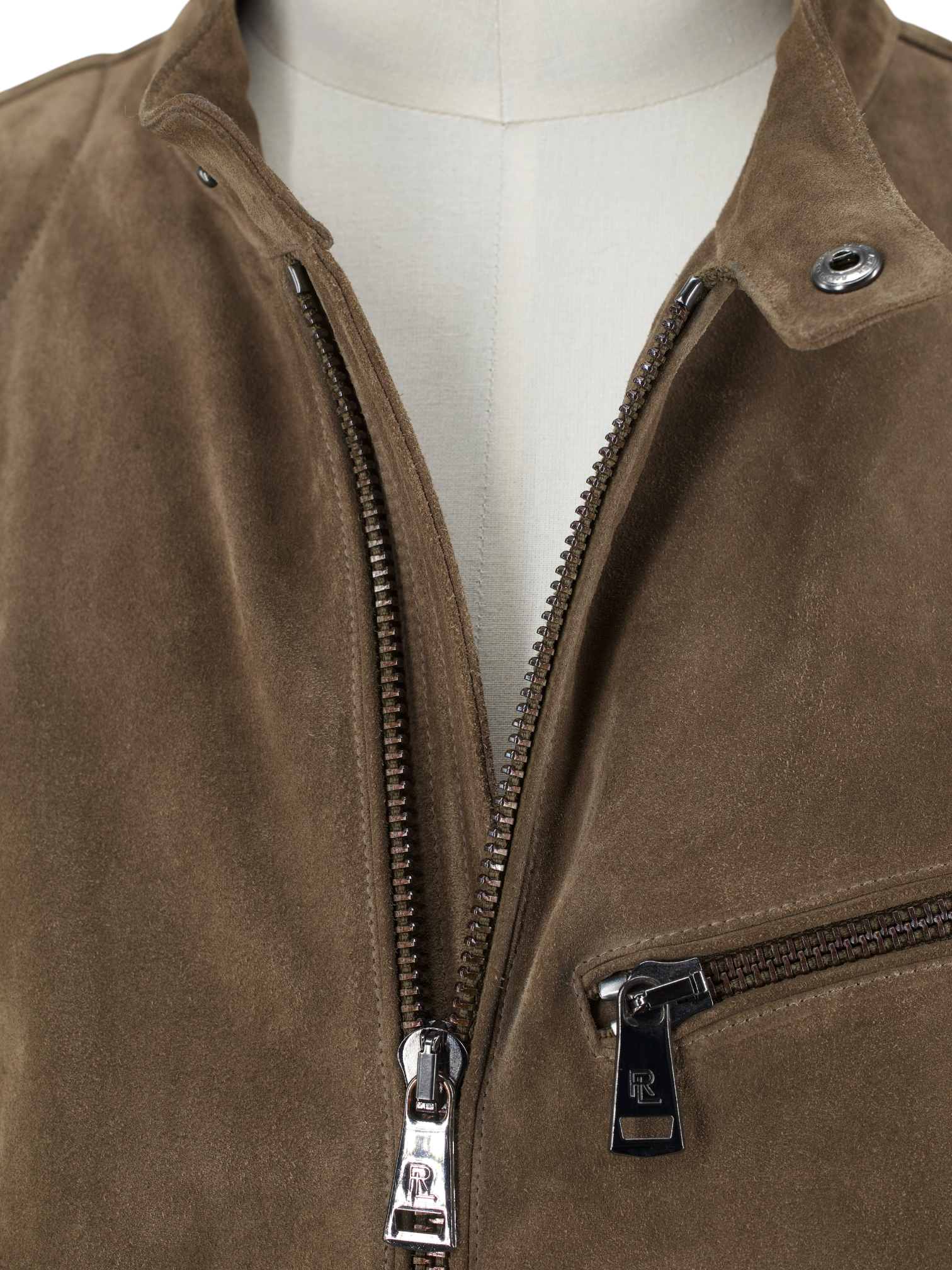 Ralph Lauren Purple Label Brown Calf-Suede Biker Jacket