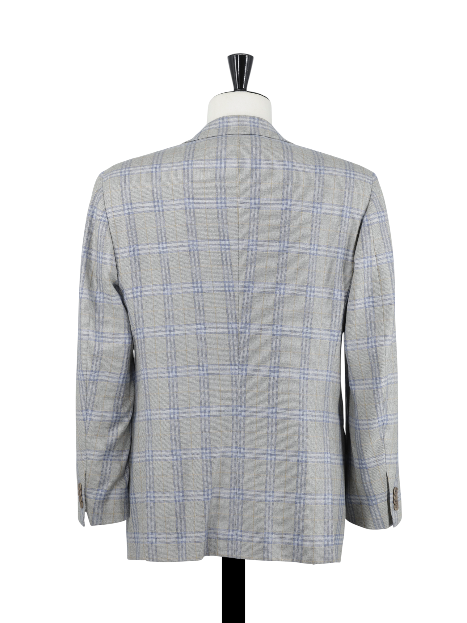 Kiton Taupe, Light Blue & Orange Pure-Cashmere Windowpane Jacket