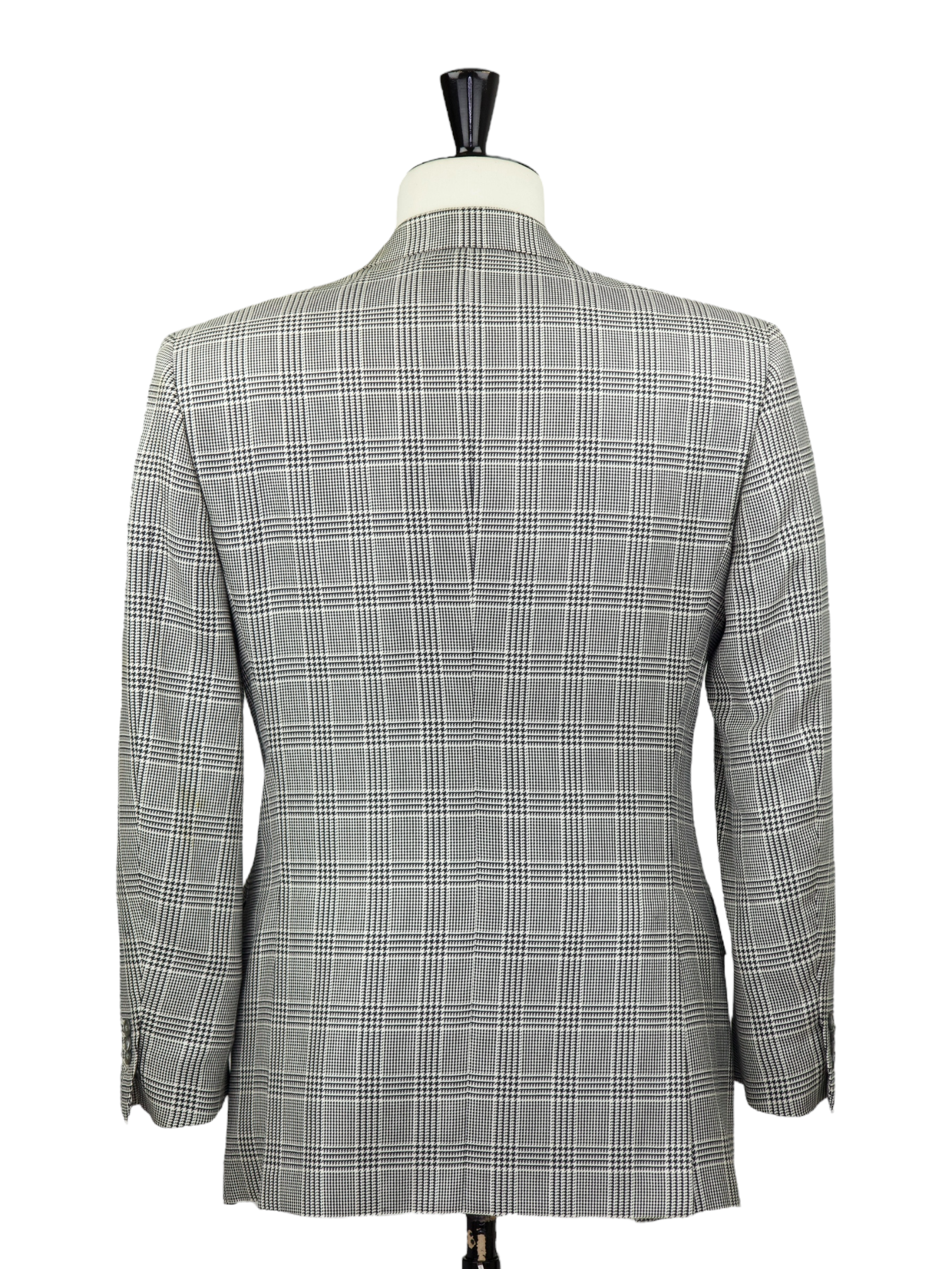 Brioni Black & White Pure Silk Prince of Wales Jacket