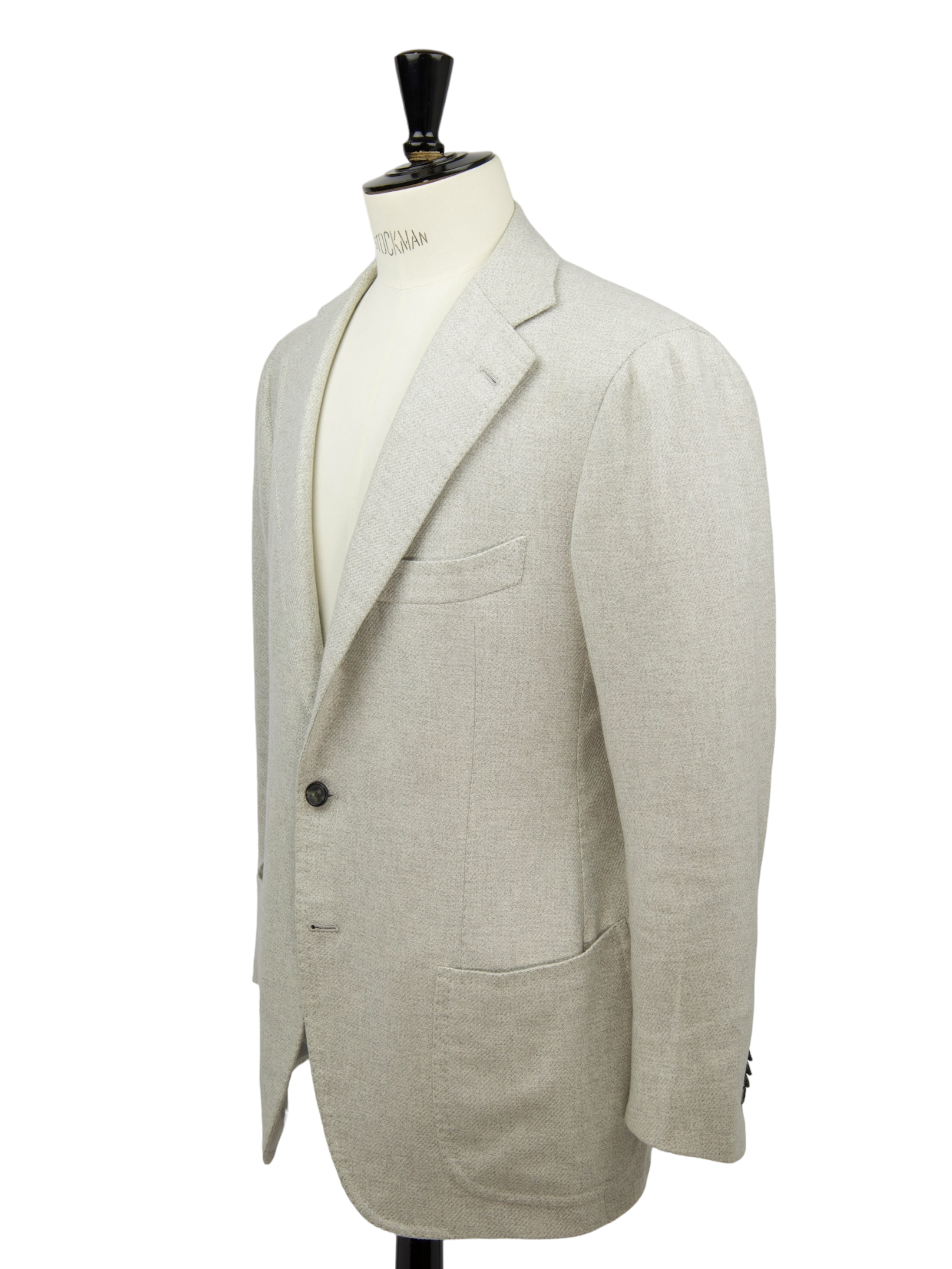 Cesare Attolini Light Grey Cashmere Micro-Structure Jacket